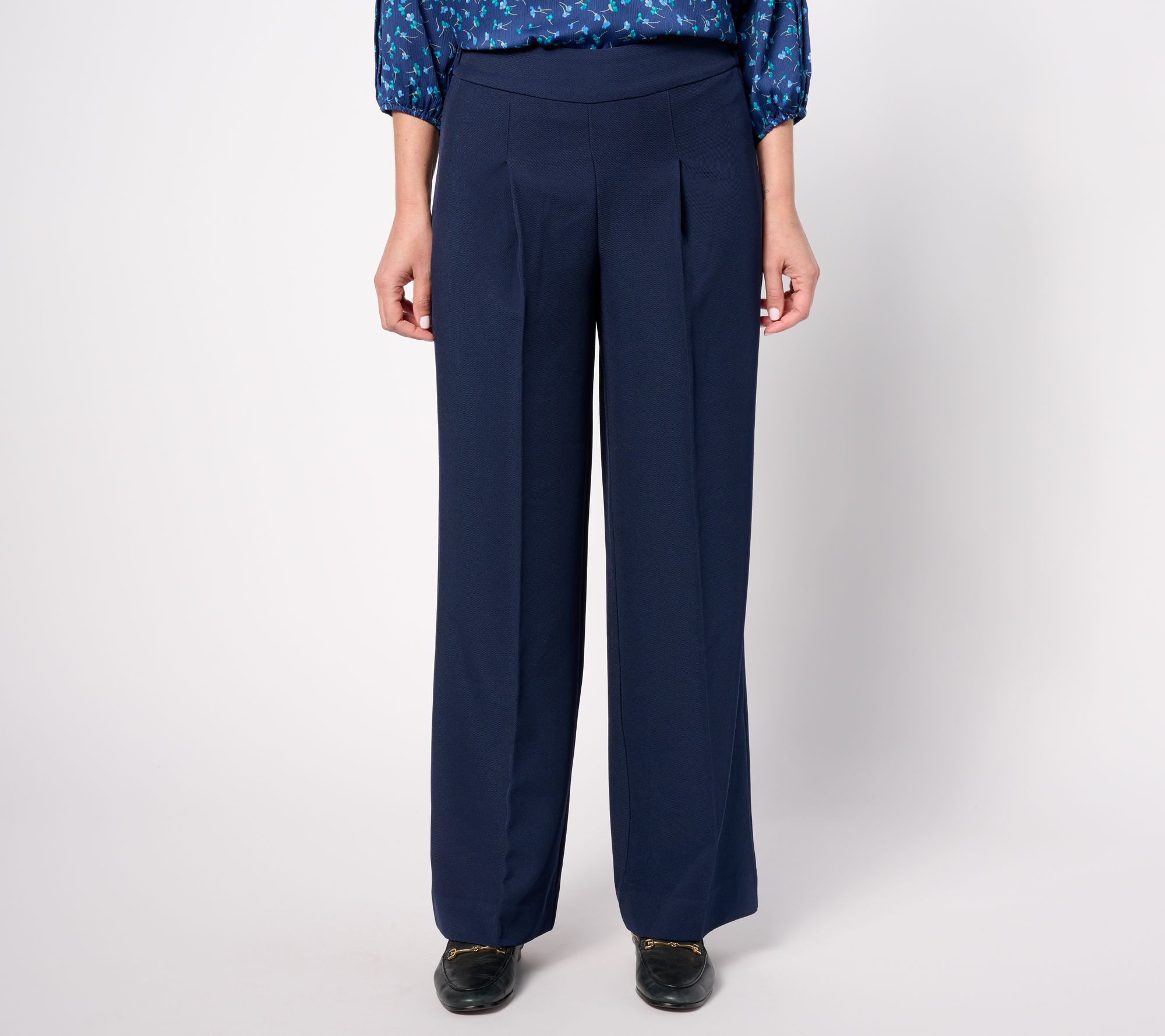 "As Is" Isaac Mizrahi Live! Regular Timeless Twill Wide Leg Pants
