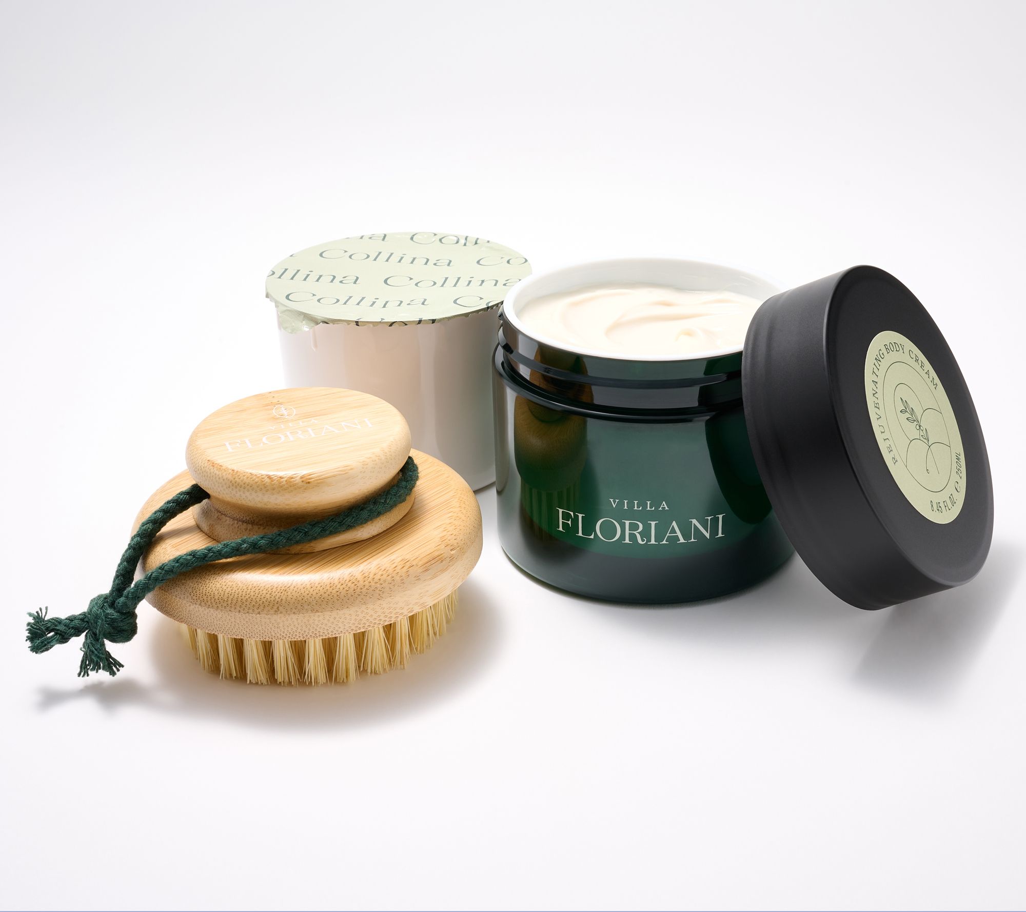 Villa Floriani Rejuvenating Body Cream with Refill and Dry Brush