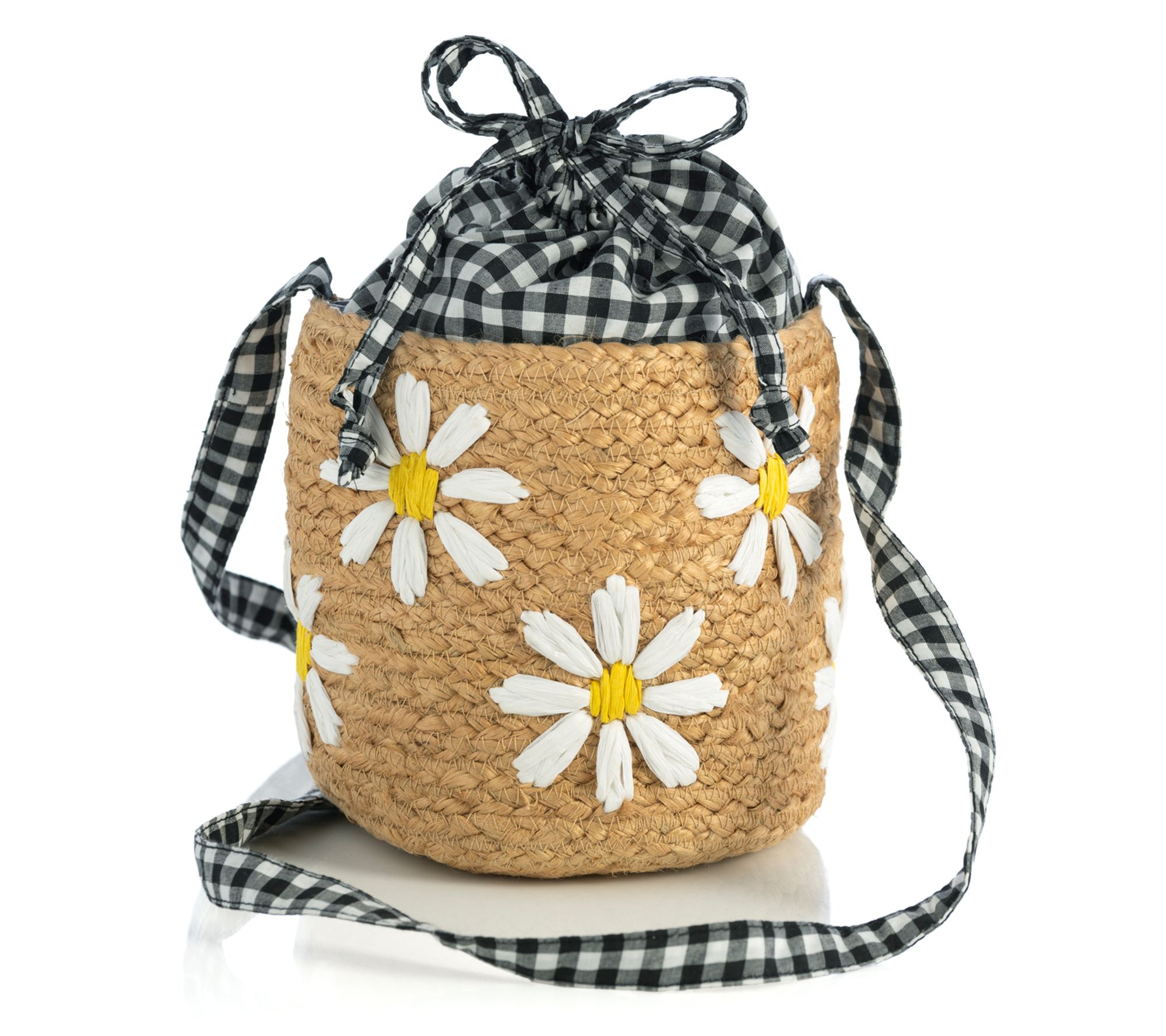 Shiraleah Daisy Mini Bucket Bag - Natural - QVC.com