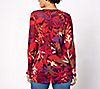 LOGO Layers by Lori Goldstein Printed Long Sleeve Mesh Knit Top, 1 of 3