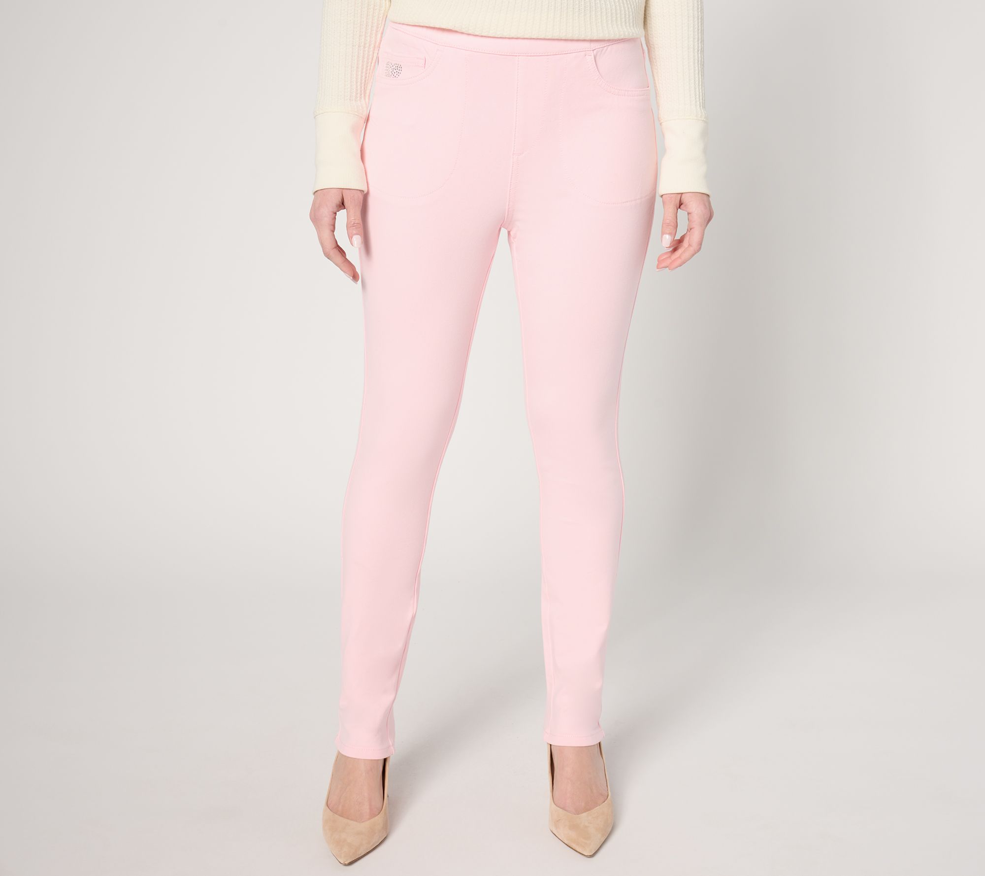 Quacker Factory Short DreamJeannes Pull-On Slim Leg Jeans