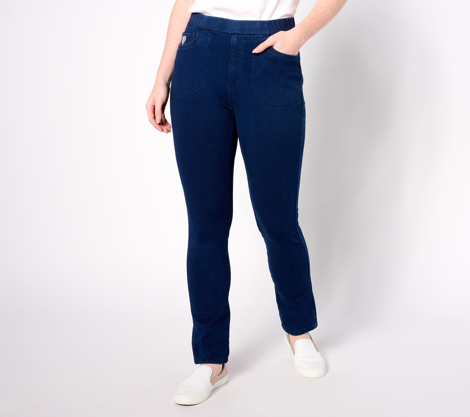 Quacker Factory Short DreamJeannes Pull-On Slim Leg Jeans