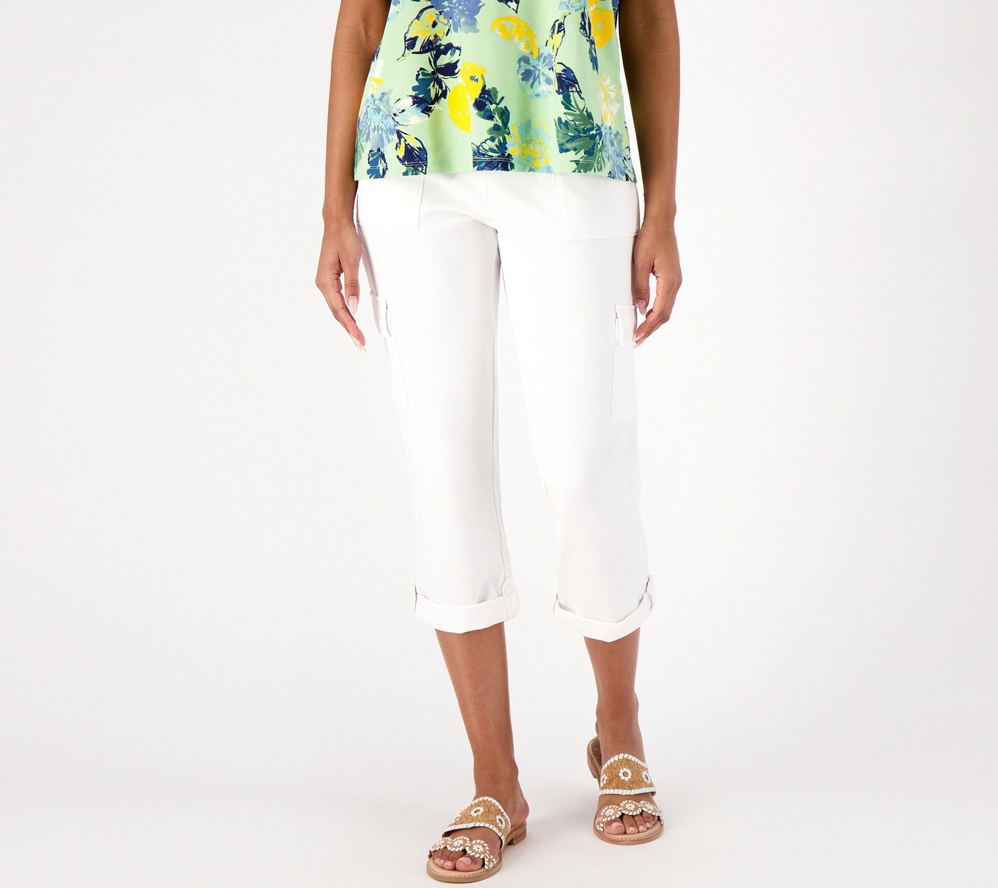 "As Is" zuda Knit Twill Cropped Cargo Pant