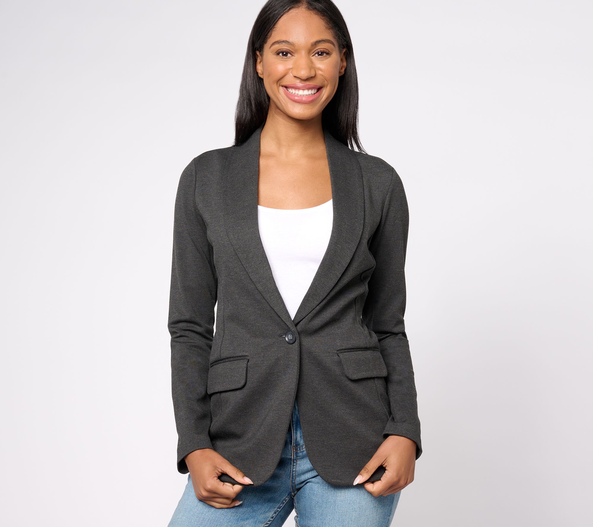 "As Is" Tailored by Susan Graver Pet Smart Ponte Knit Blazer