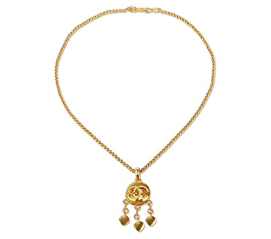 chanel gold necklace cc