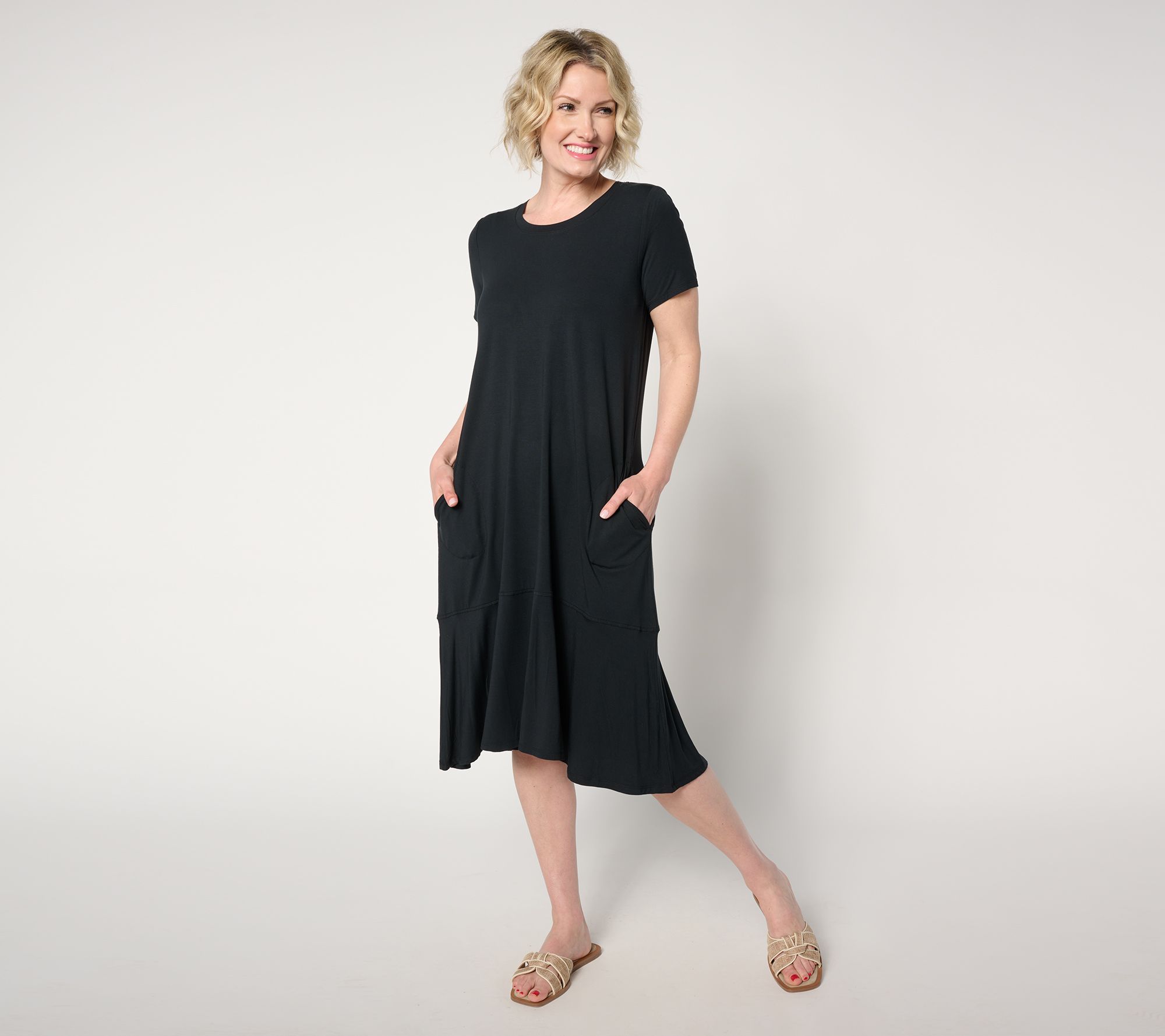 LOGO by Lori Goldstein Regular Rayon 230 Hi-Low Hem Dress