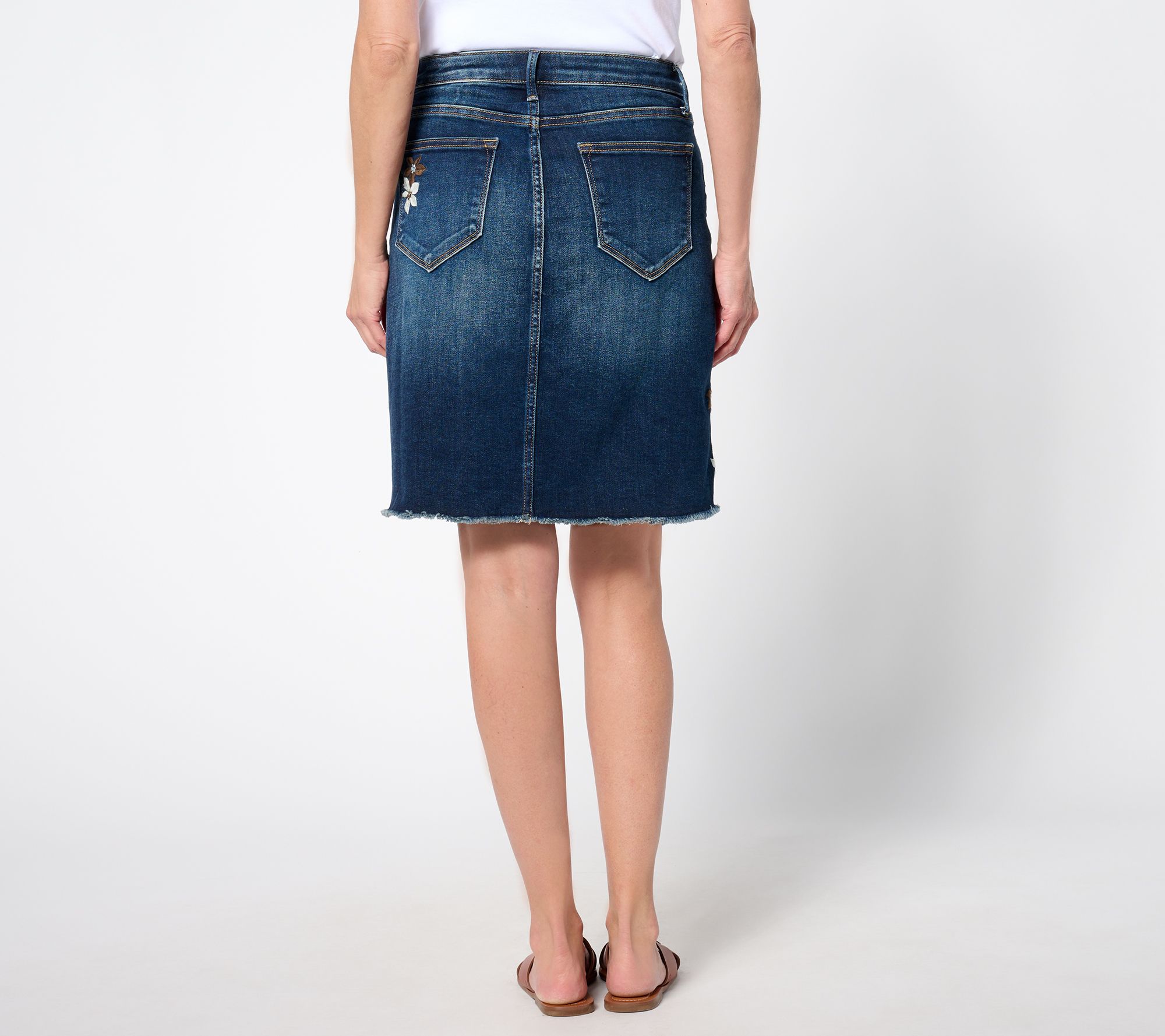 Driftwood Jeans Saydi Embroidered Skirt Indigo Detached