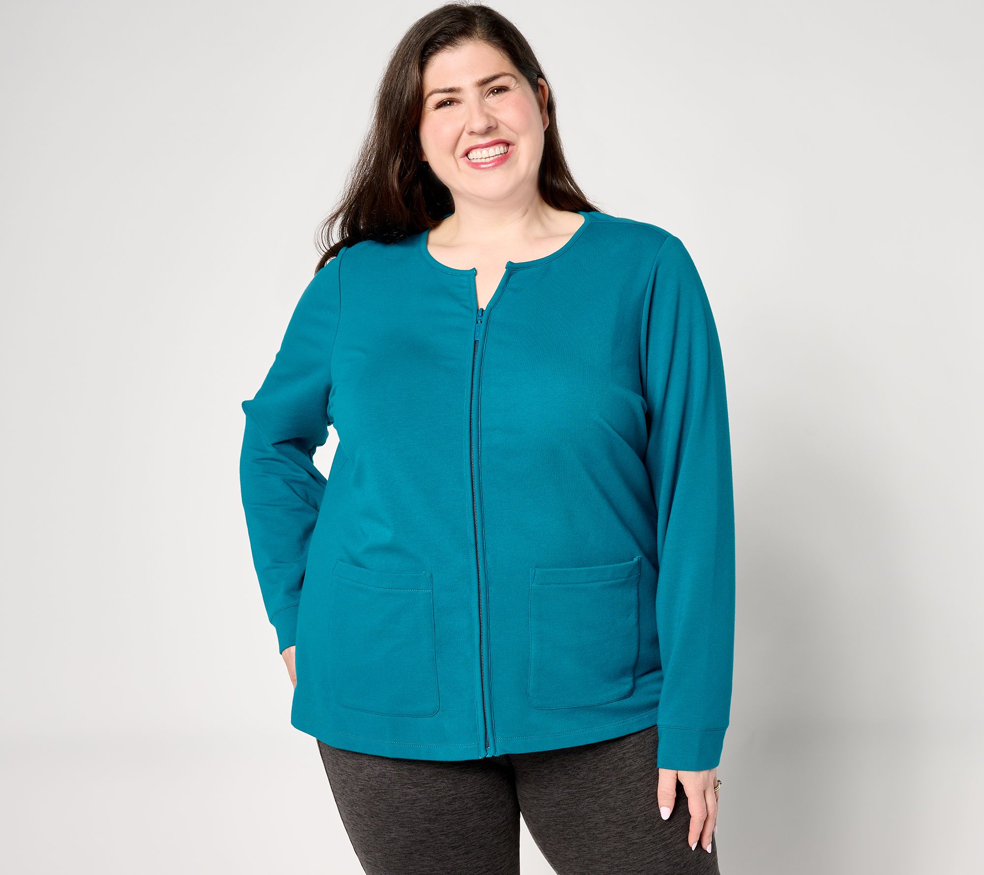 Denim & Co. Active French Terry Zip-Front Jacket