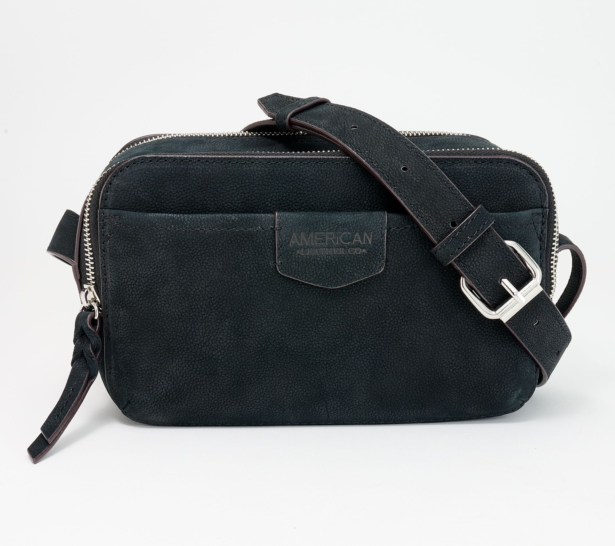 American Leather Co. Nashville Leather Double Zip Crossbody