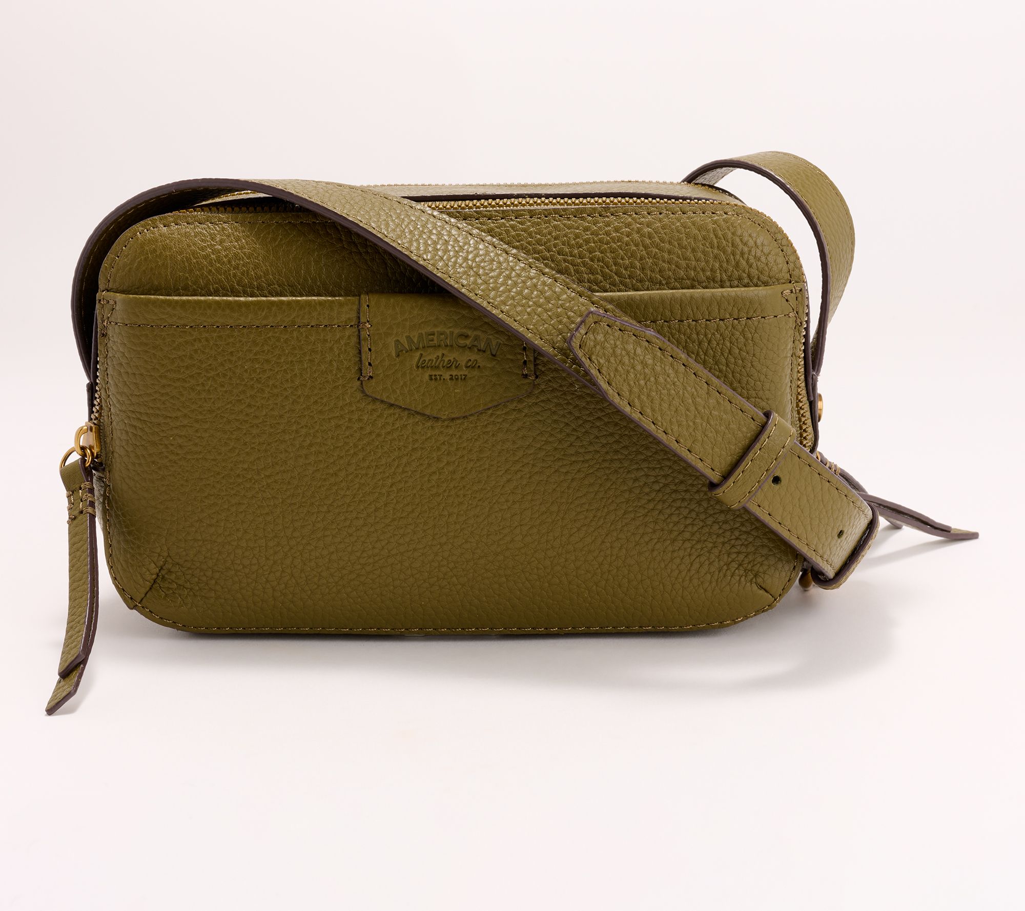 American Leather Co. Nashville Leather Double Zip Crossbody