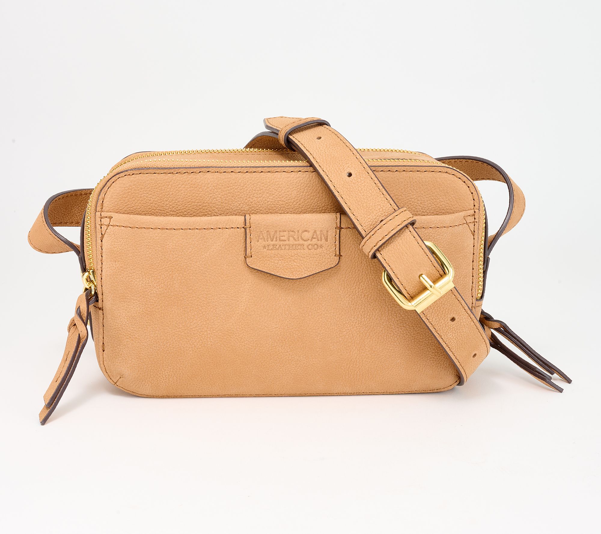American Leather Co. Nashville Leather Double Zip Crossbody