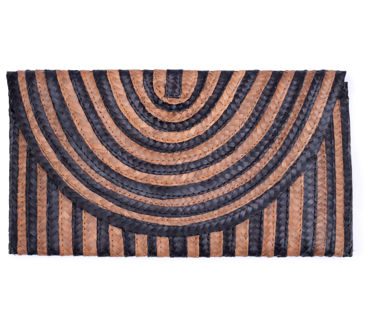 Jelavu Brooke Striped Raffia Clutch