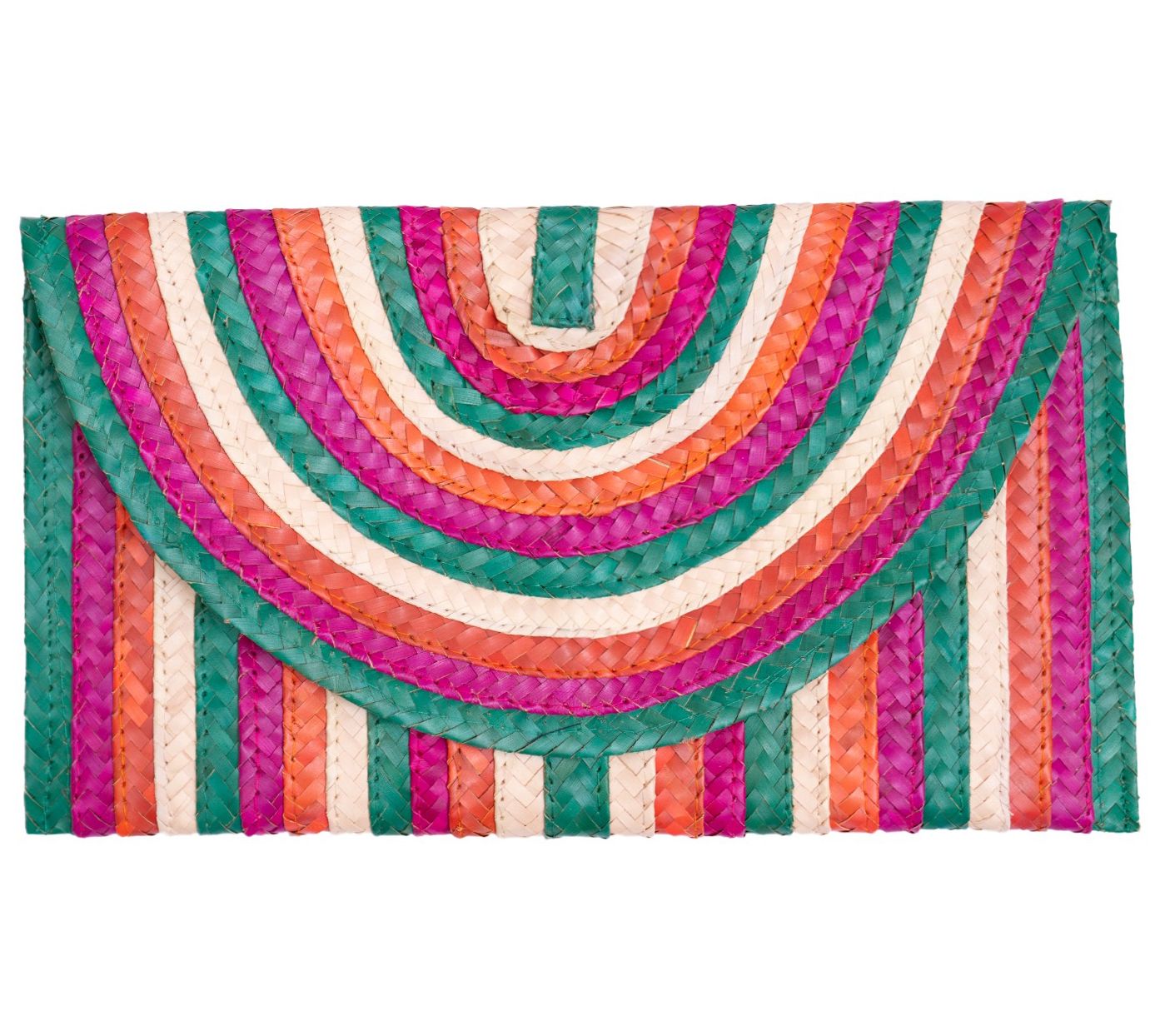 Jelavu Brooke Striped Raffia Clutch