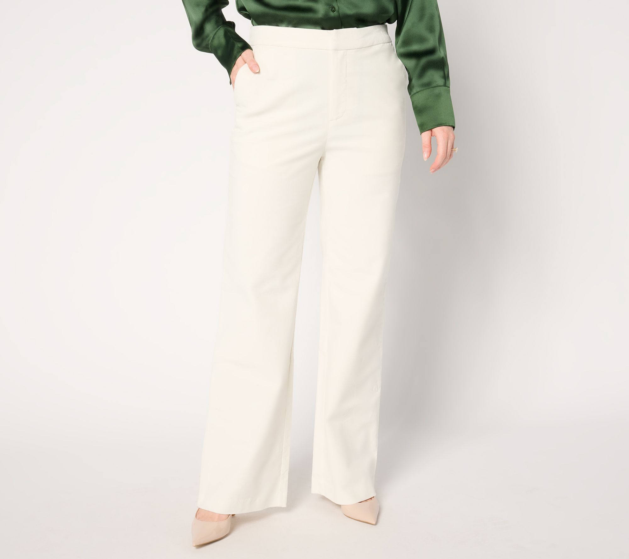 BEAUTIFUL by Lawrence Zarian Petite Wide Leg Corduroy Pant