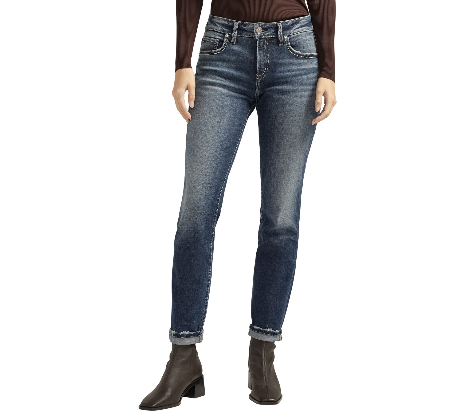 Silver Jeans Co. Boyfriend Mid Rise Luxe Stretch Jeans