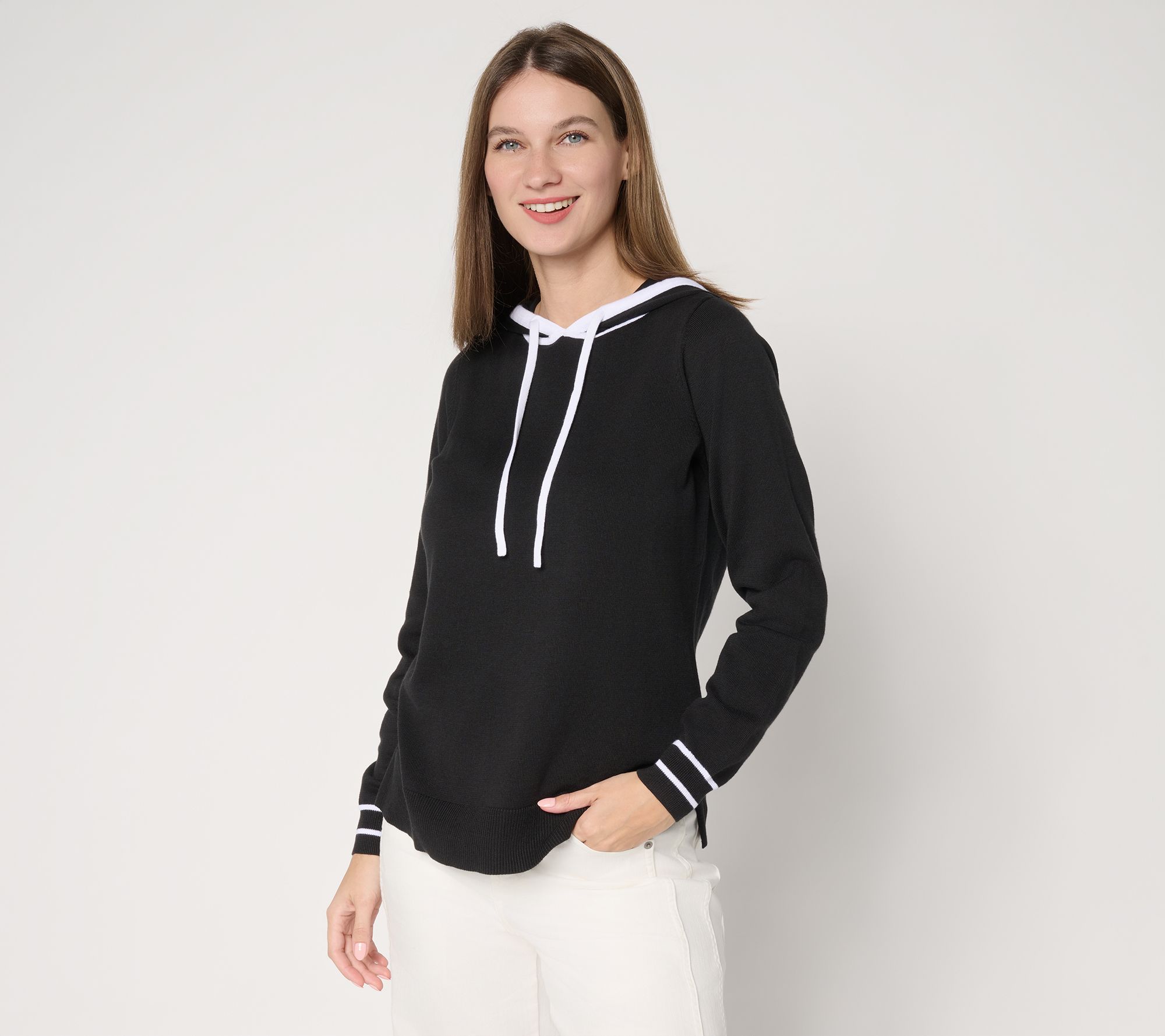 Belle by Kim Gravel Yacht Club Tipped Sweater Hoodie