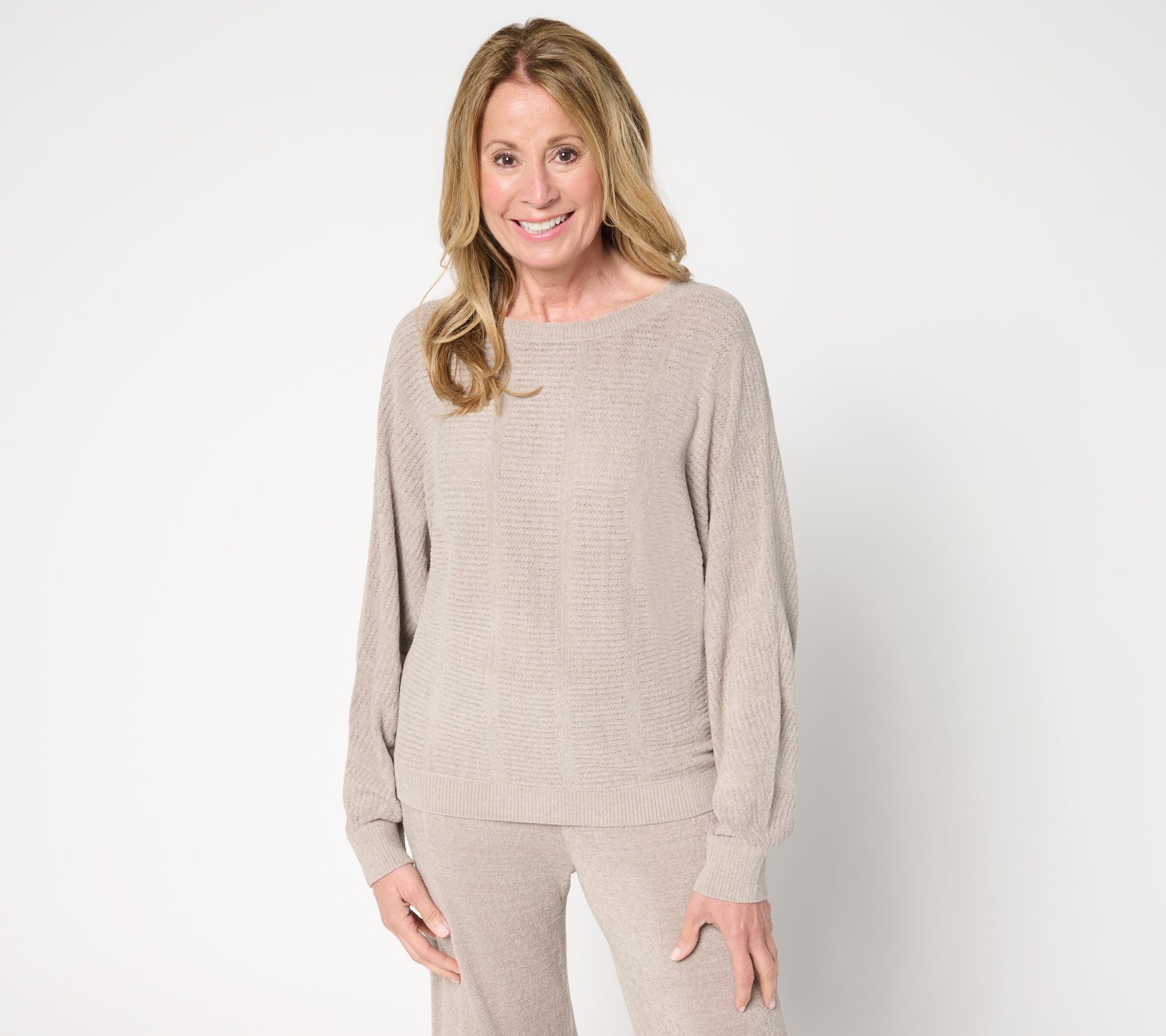Barefoot Dreams CozyChic Ultra Lite Vertical Stripe Boatneck Pullover