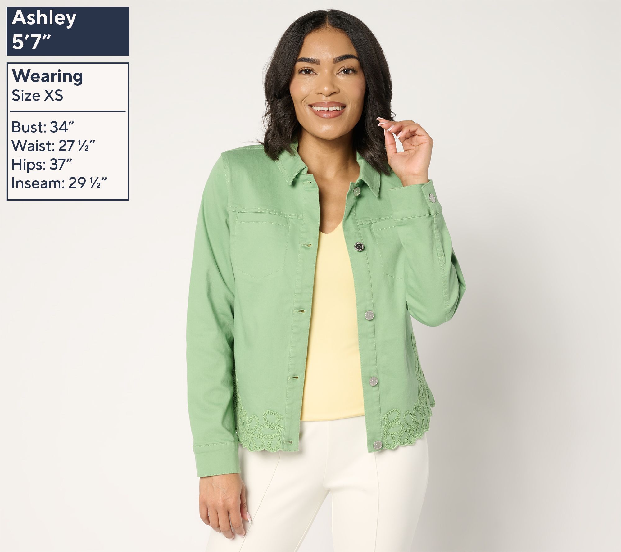 お歳暮ならオンライン Susan Graver QVC.com - Soutache with Jacket Denim Color ジャケット・アウター