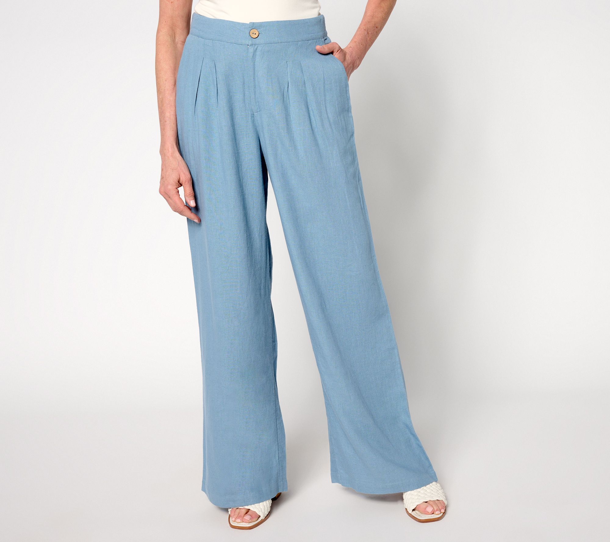 Me by Jennie Garth Regular Luna Linen Wide Leg Pants