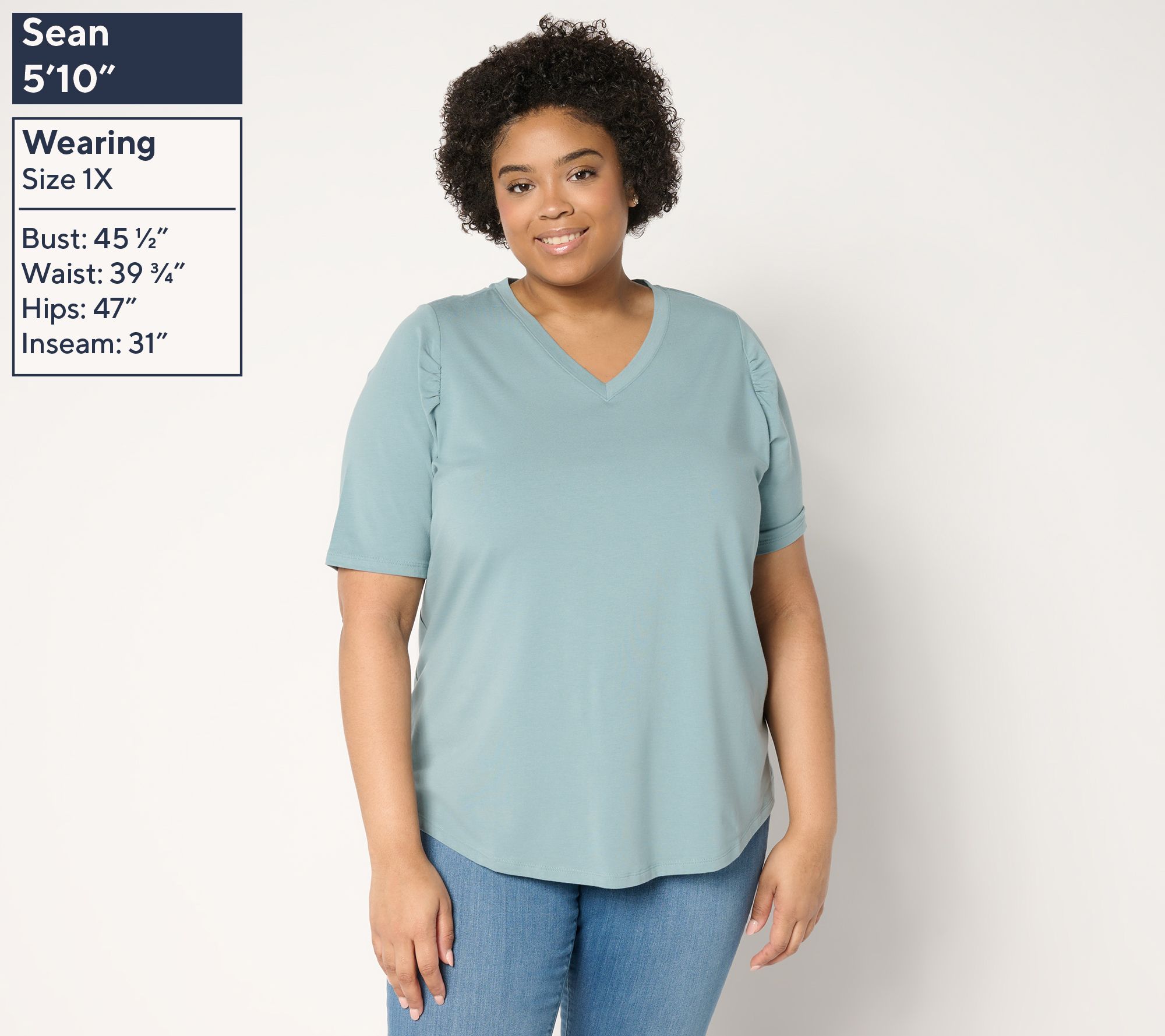 AnyBody Cozy Knit Elbow Puff Sleeve Knit Top - QVC.com