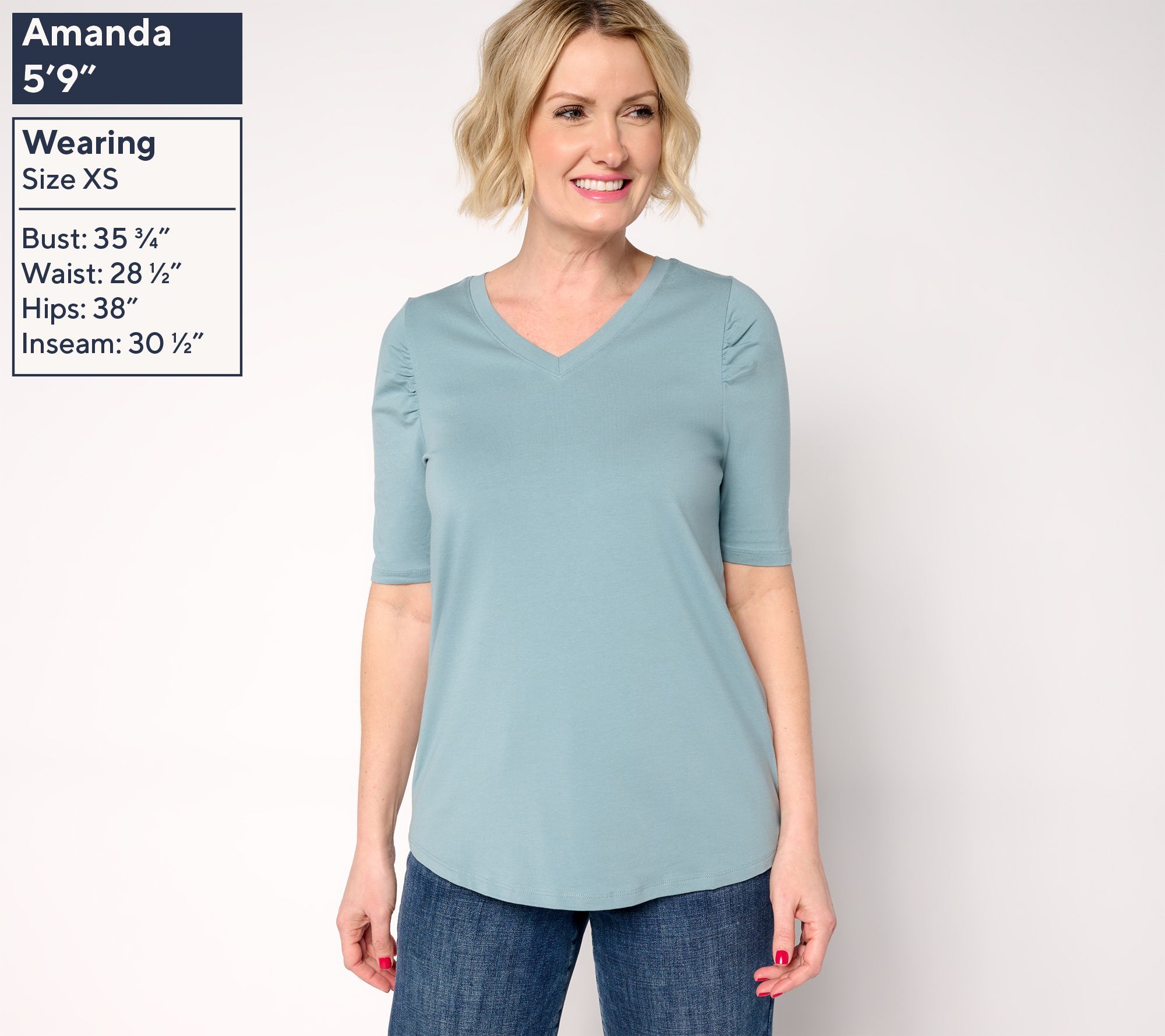 AnyBody Cozy Knit Elbow Puff Sleeve Knit Top - QVC.com