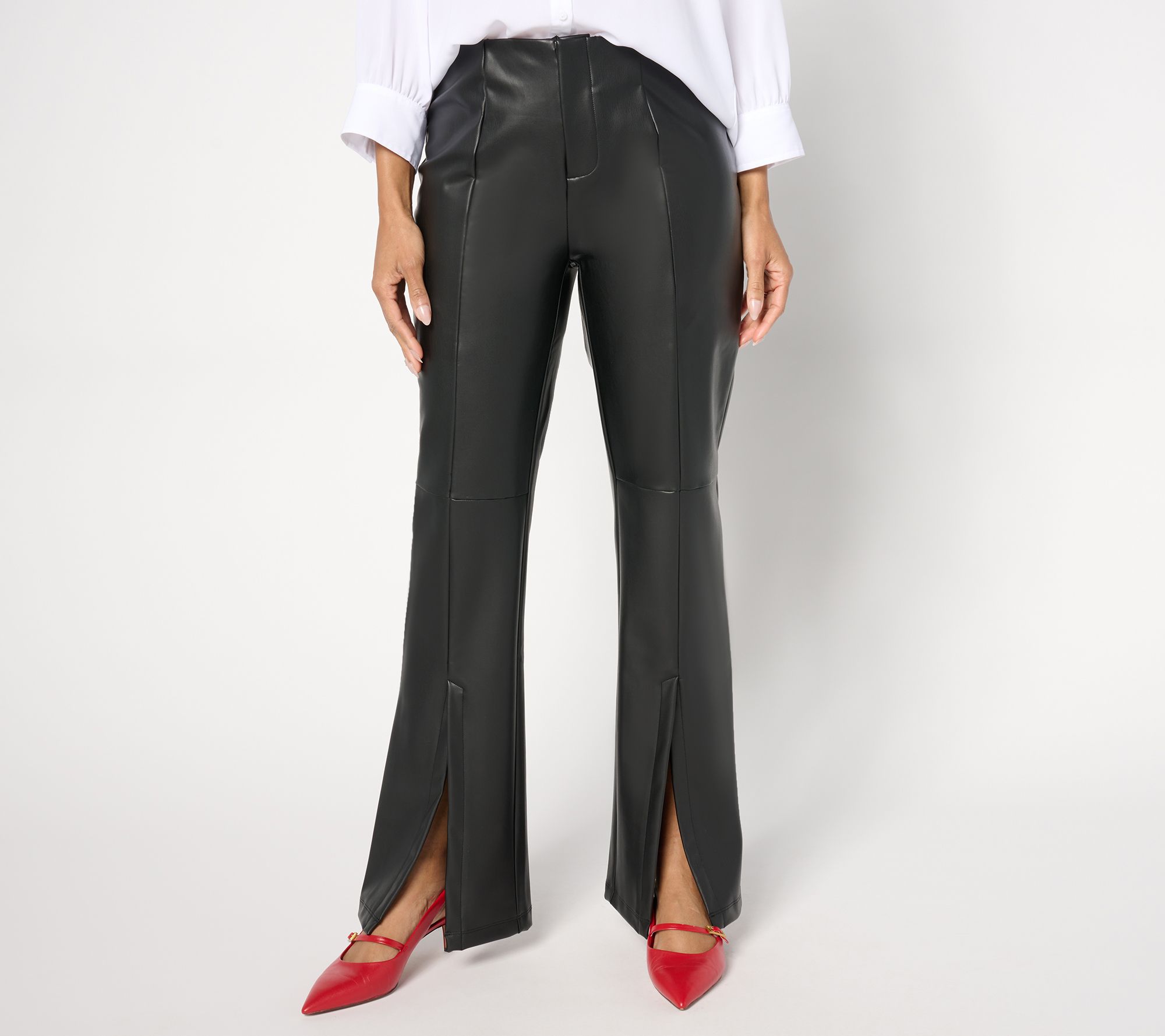 "As Is" Peace Love World Black Label Reg Faux Leather Flare Pant