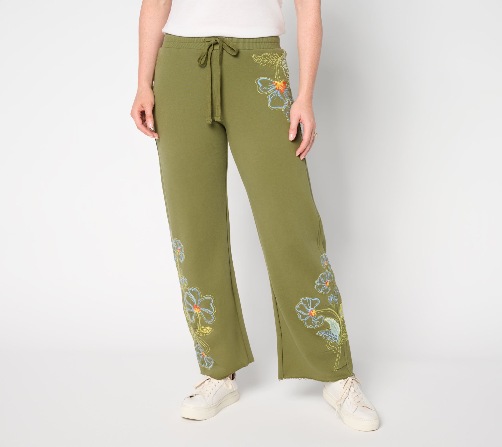 Driftwood Jeans French Terry Gathered Pant - Green