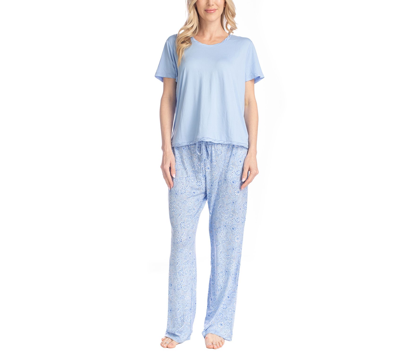 MUK LUKS Garden Party Cloud Knit Tee & 29" PantLounge Set