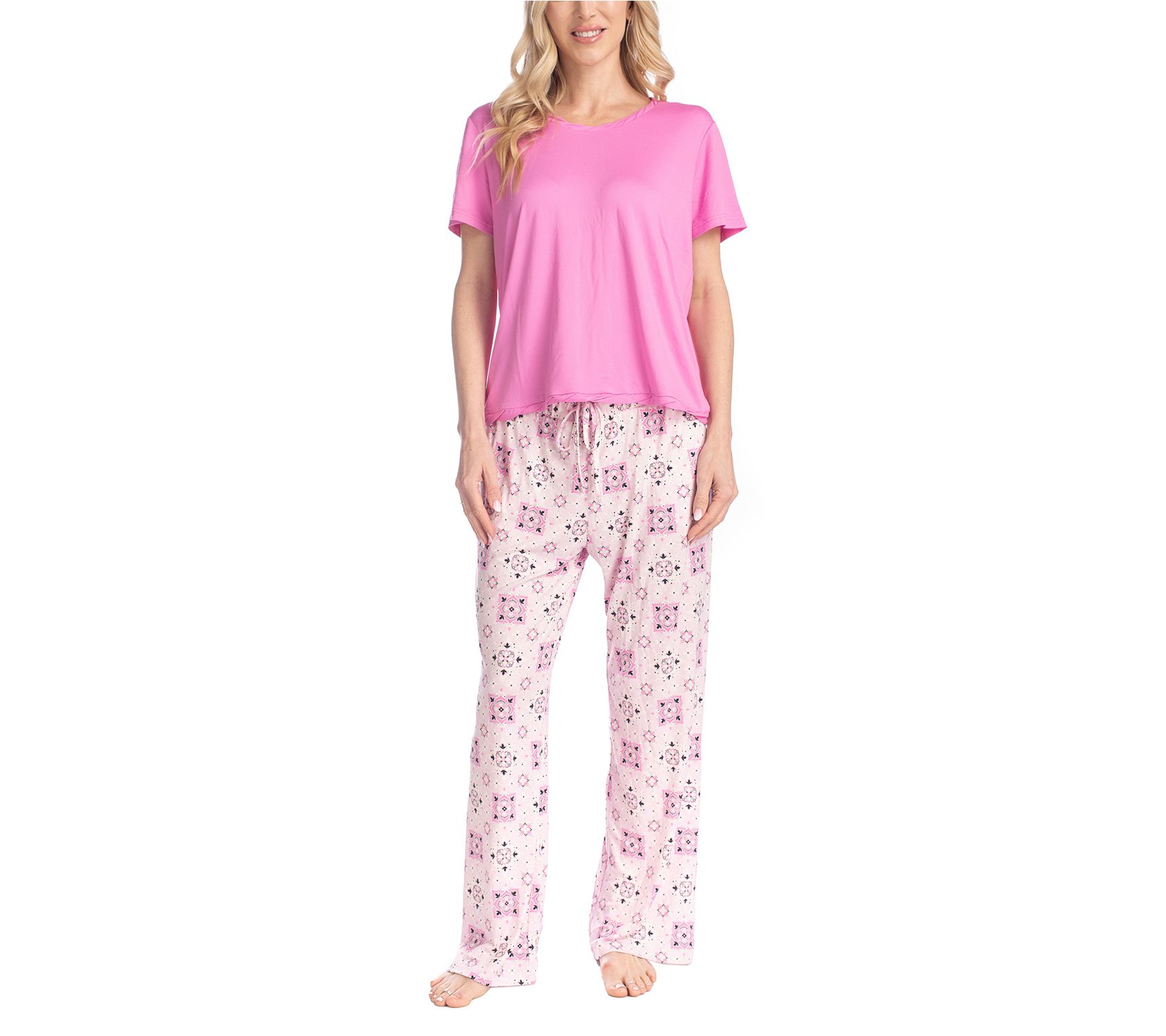 MUK LUKS Garden Party Cloud Knit Tee & 29" PantLounge Set