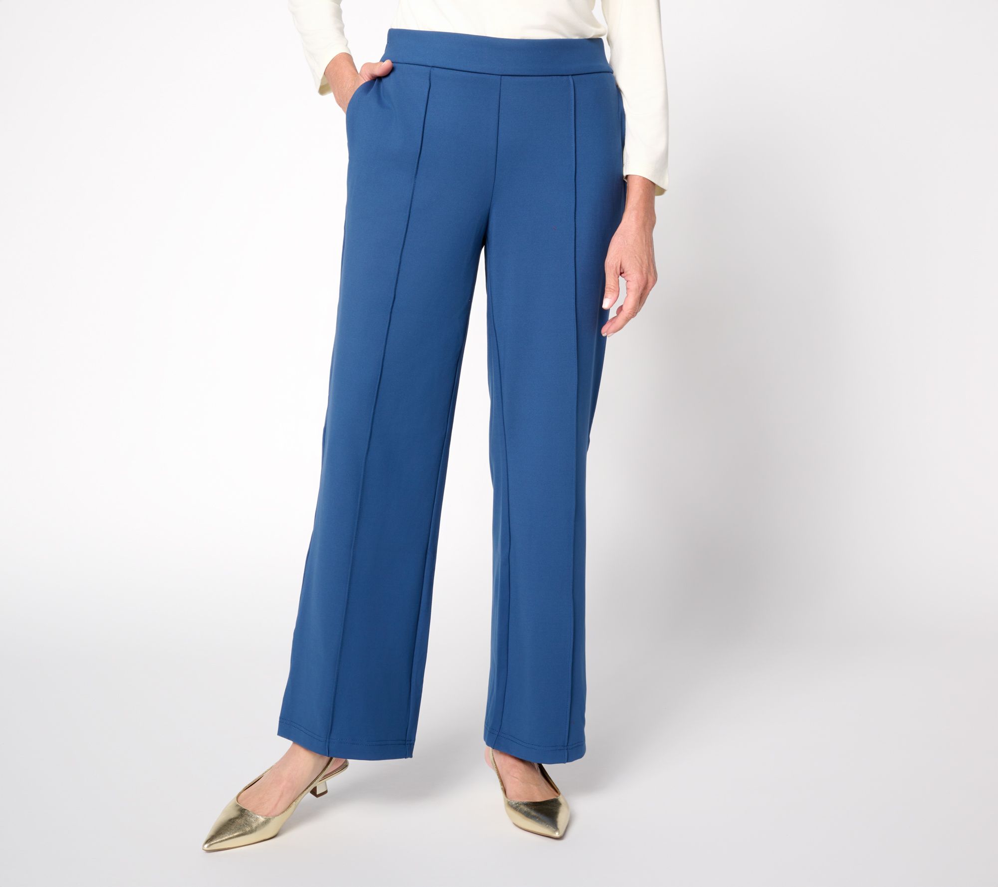 nicole by Nicole Miller Petite Pull-On Straight Leg Pant