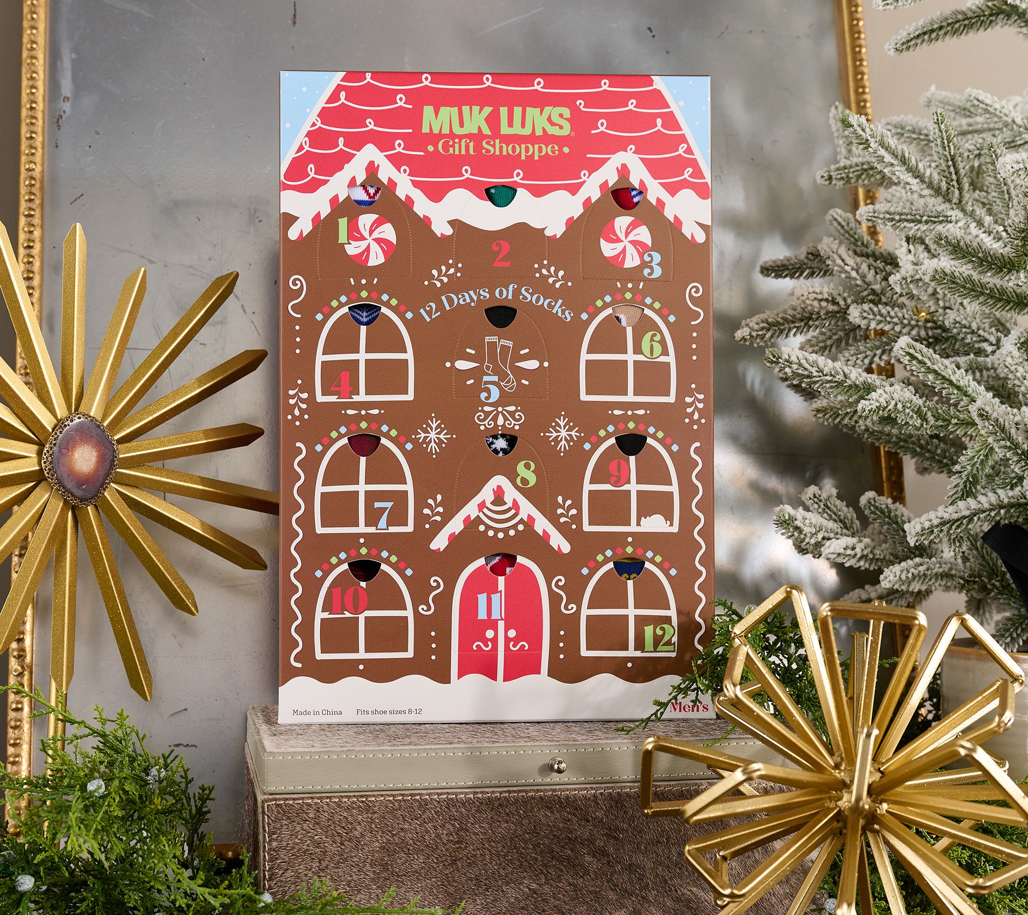 MUK LUKS Men's 12 Days of Christmas Socks