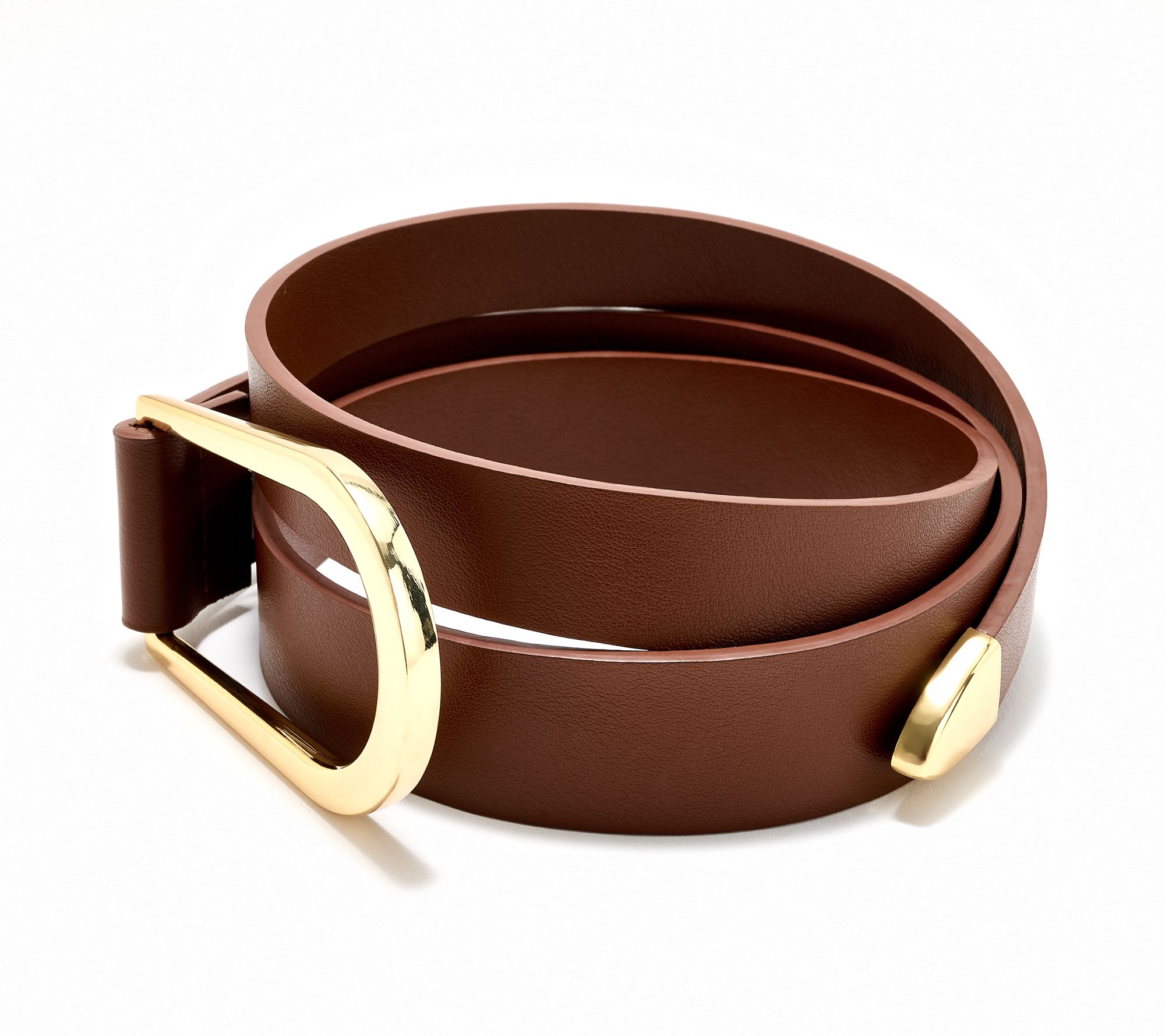  Susan Graver Faux Leather Belt with Oversized Metal Loop - A711495