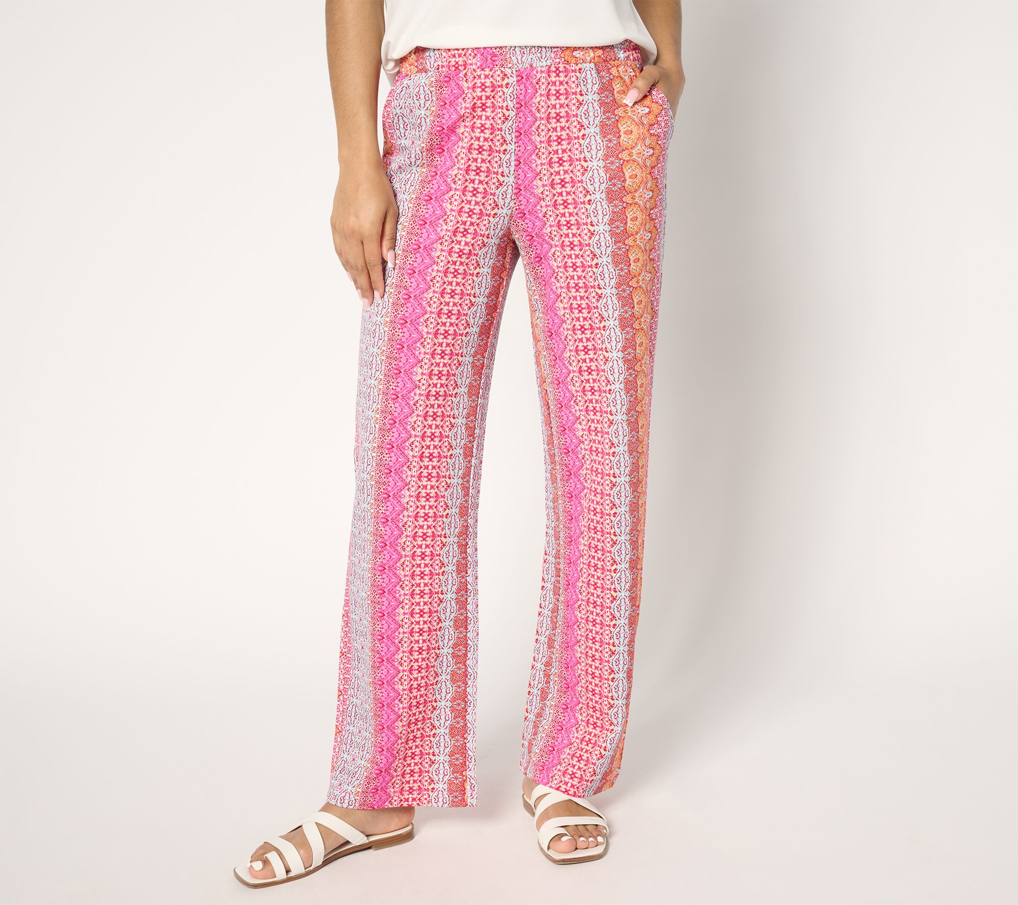 "As Is" Belle Beach by Kim Gravel Regular Cabana Knit Boho Pants