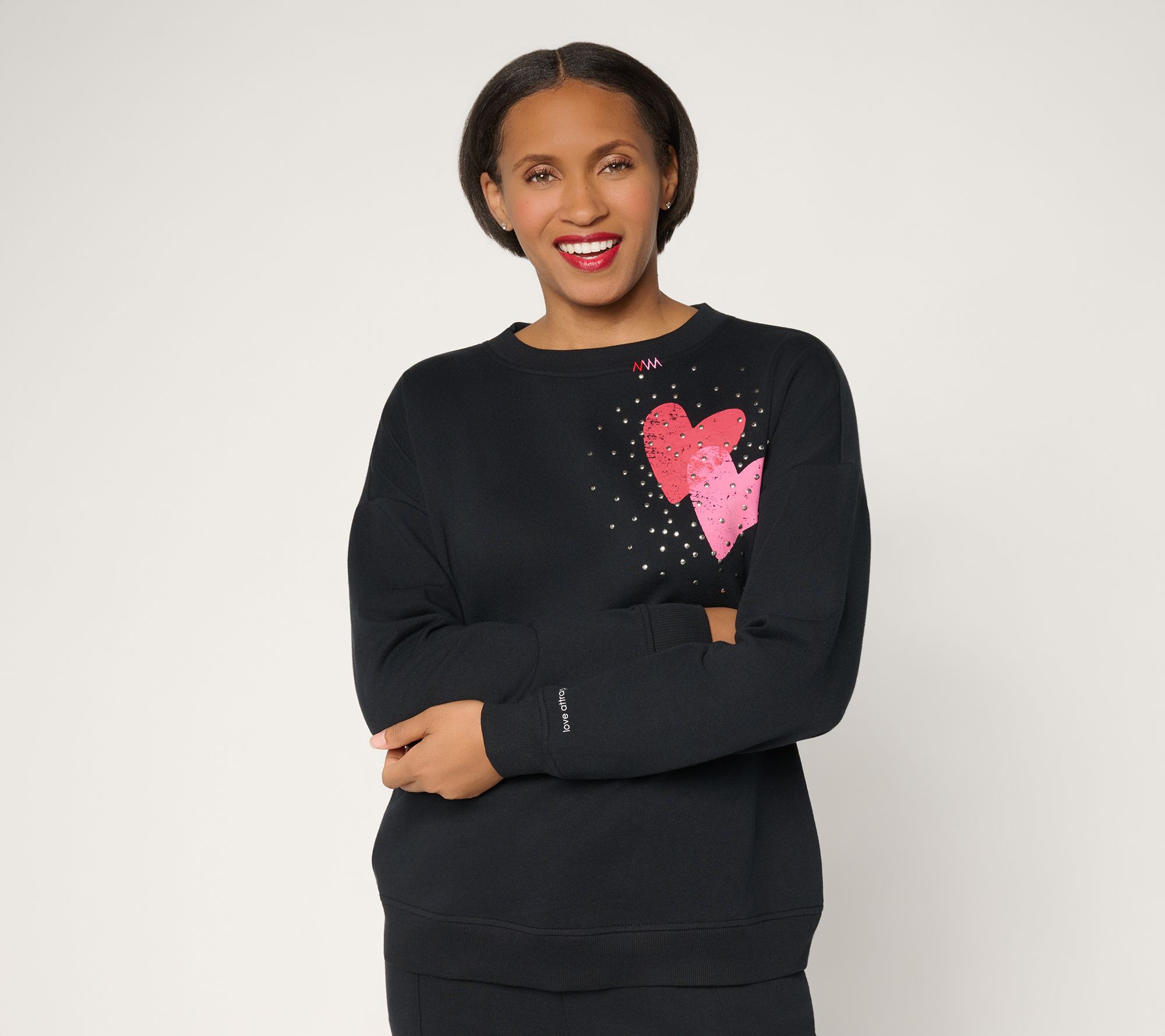 Ali and Mally Peace Love World Fleece Heart Pullover