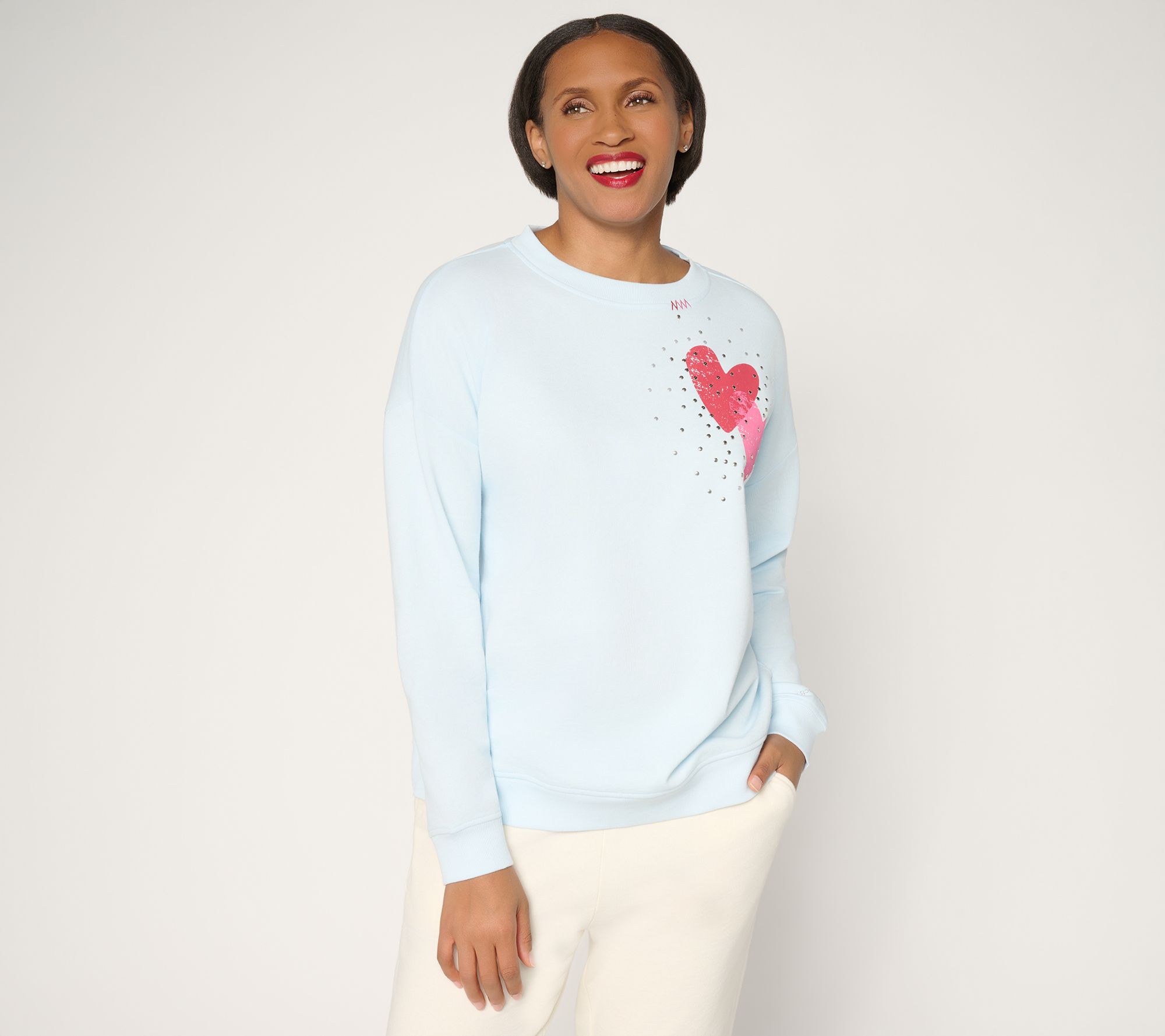 Ali and Mally Peace Love World Fleece Heart Pullover
