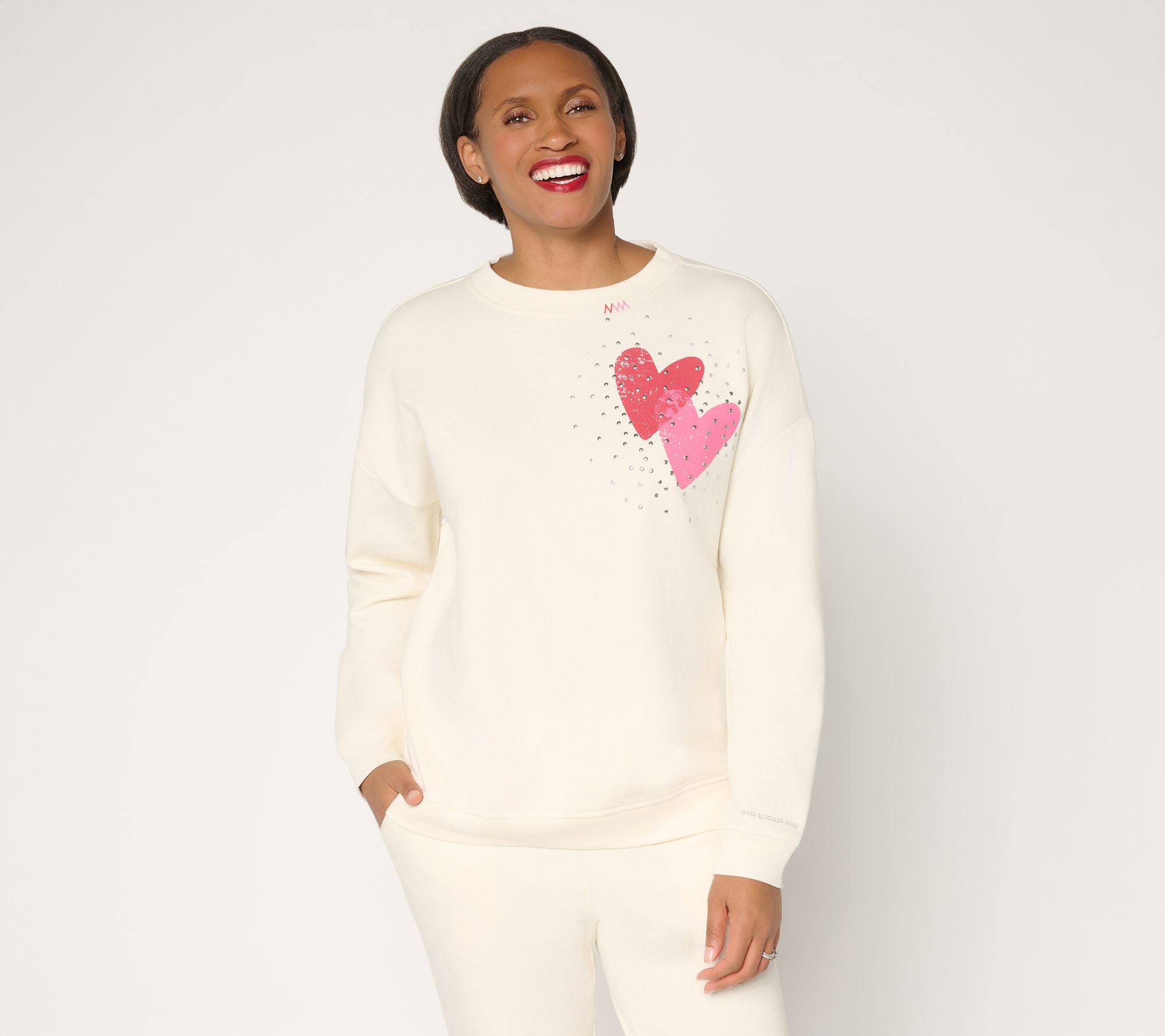 Ali and Mally Peace Love World Fleece Heart Pullover