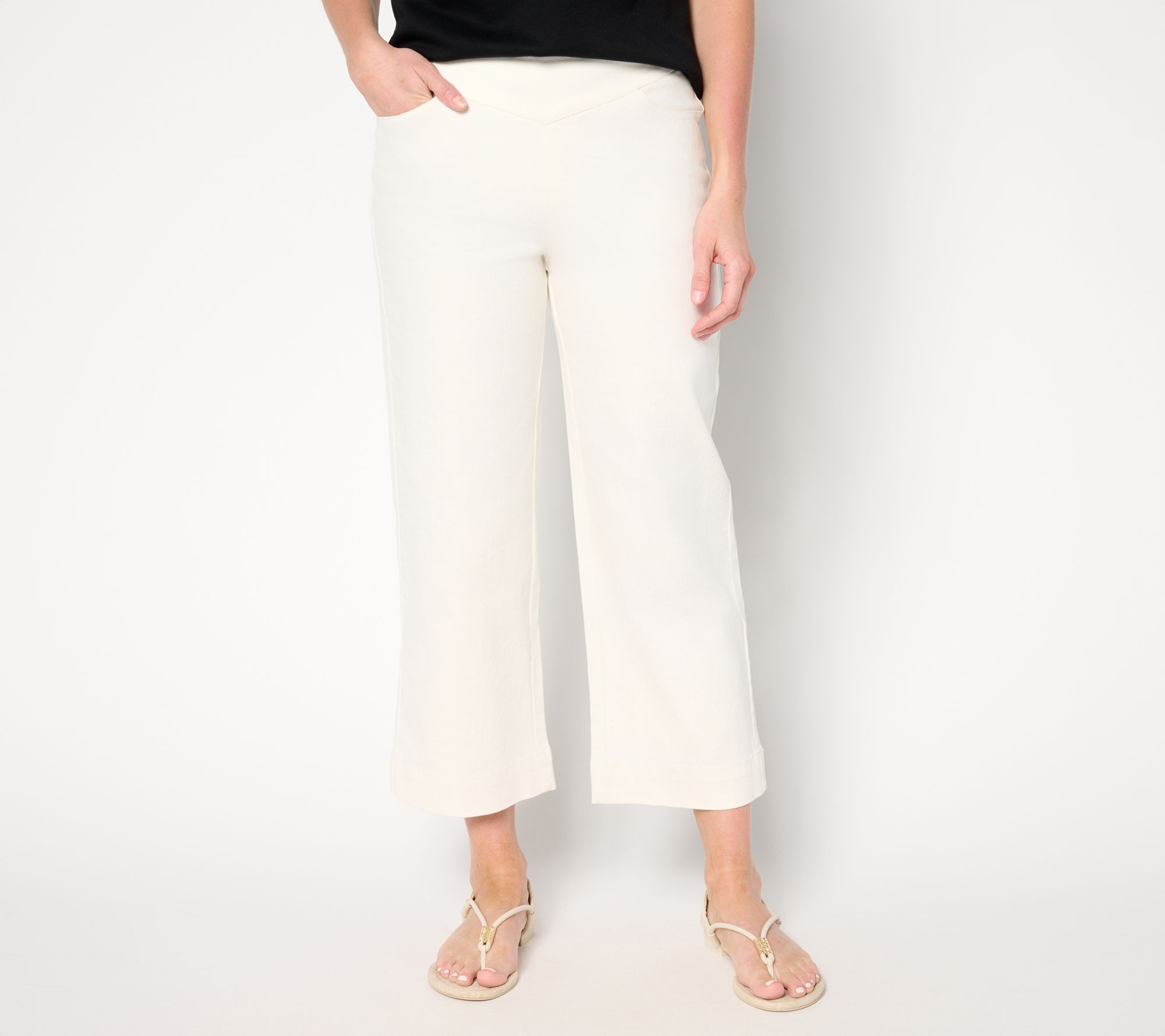 "As Is" Brandis Dress Out Loud Regular De Novo Twill Wide Leg Crop
