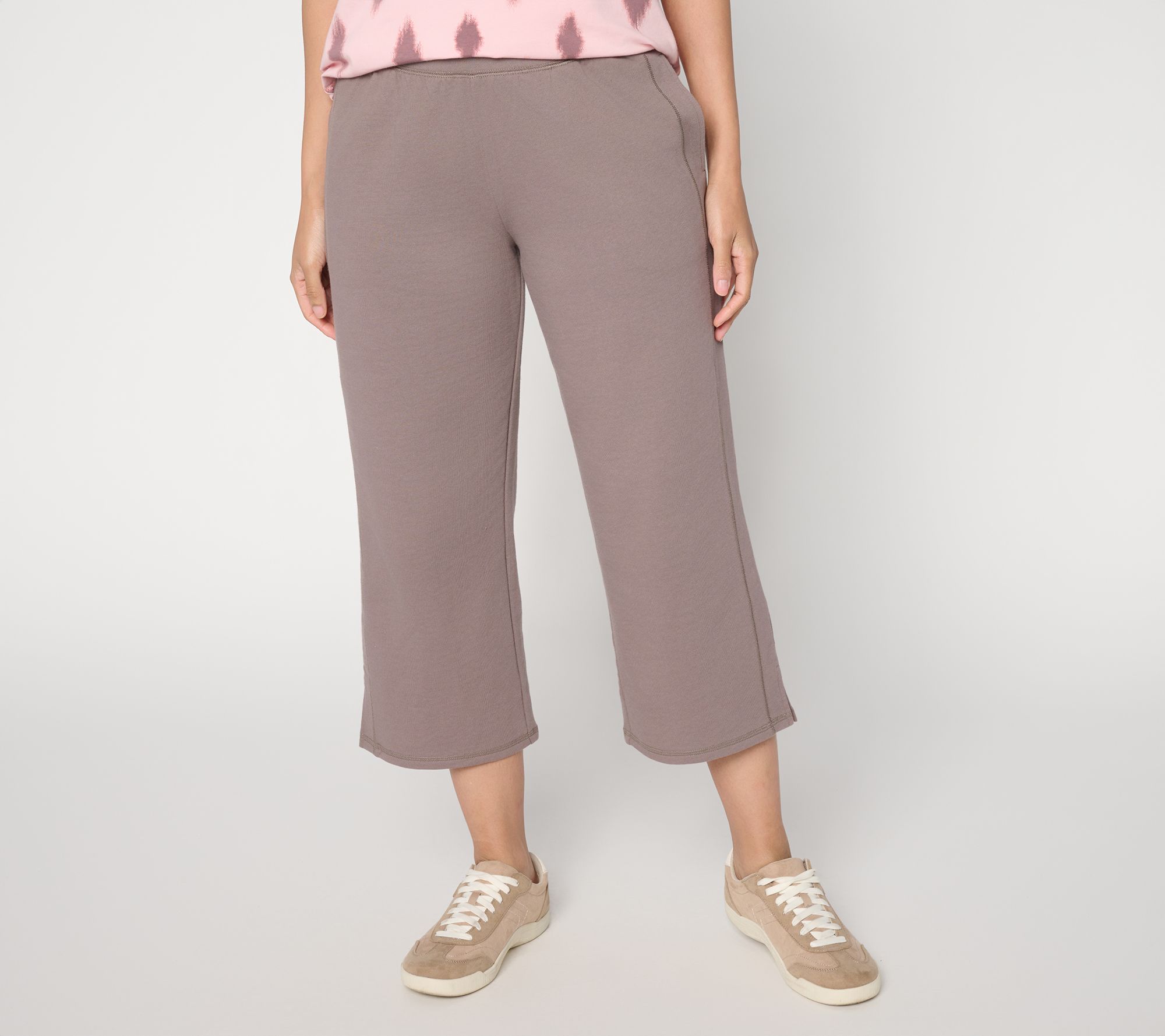 AnyBody Tall Cotton French Terry Cropped Pants