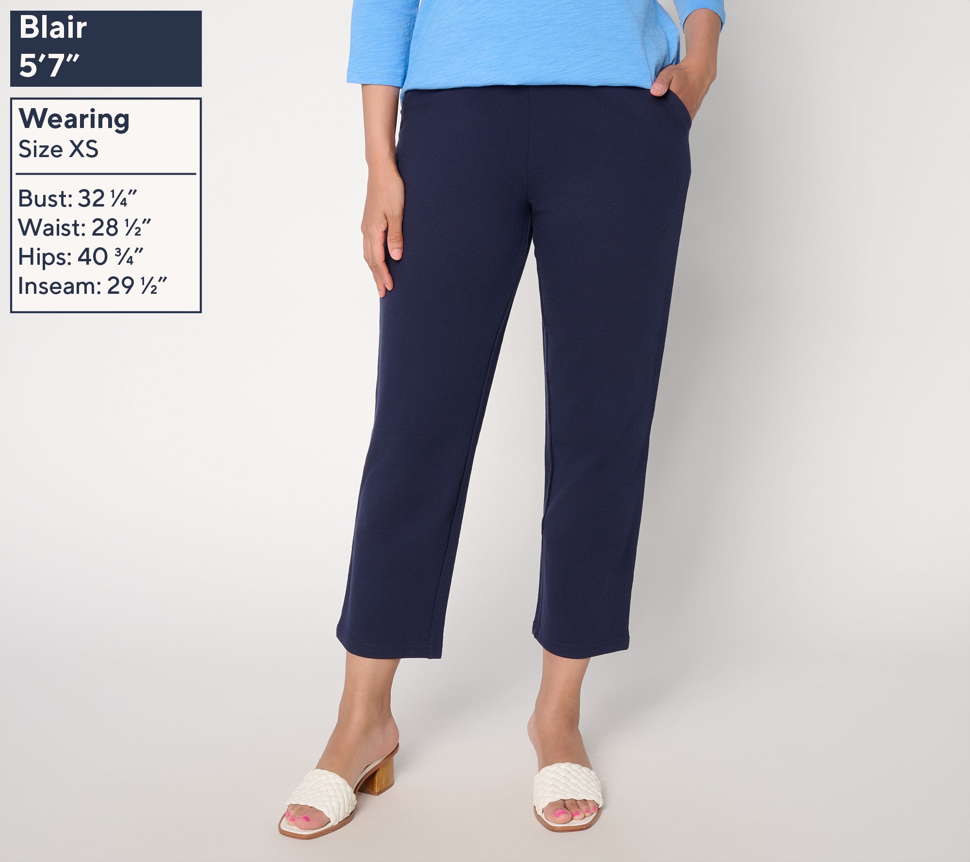 Belle by Kim Gravel French Terry Yacht Club Cropped Pant - QVC.com