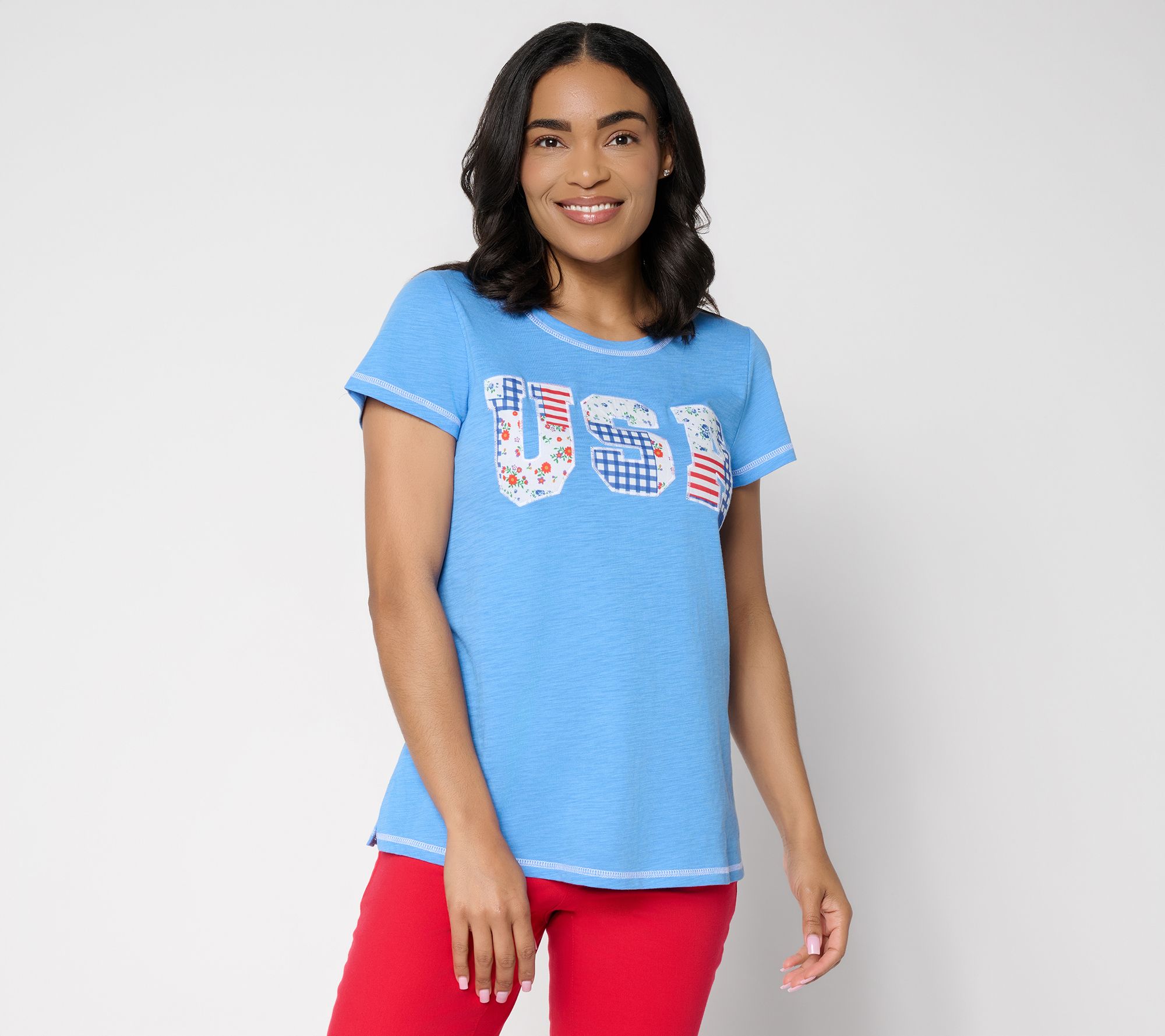 Liberty Belles by Kim Gravel Red, White and Bloom Vintage USA Tee