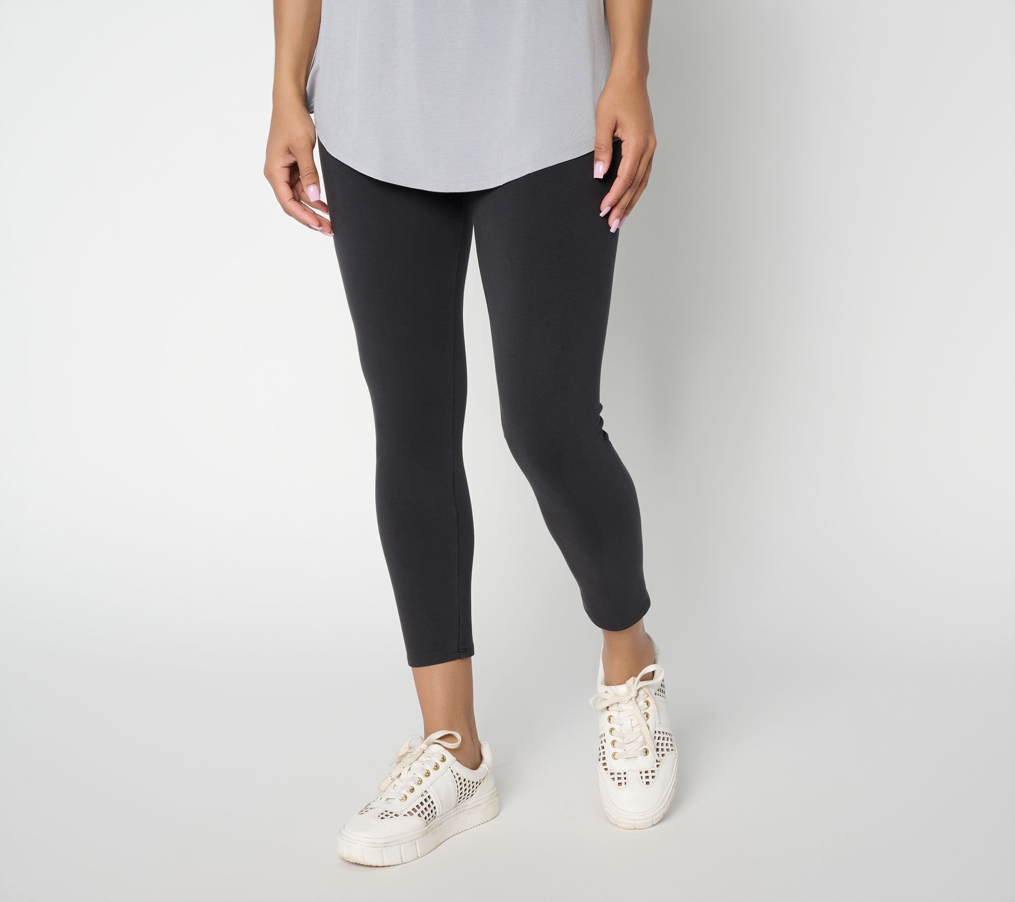 LOGO Layers by Lori Goldstein Regular Washed Cropped Leggings