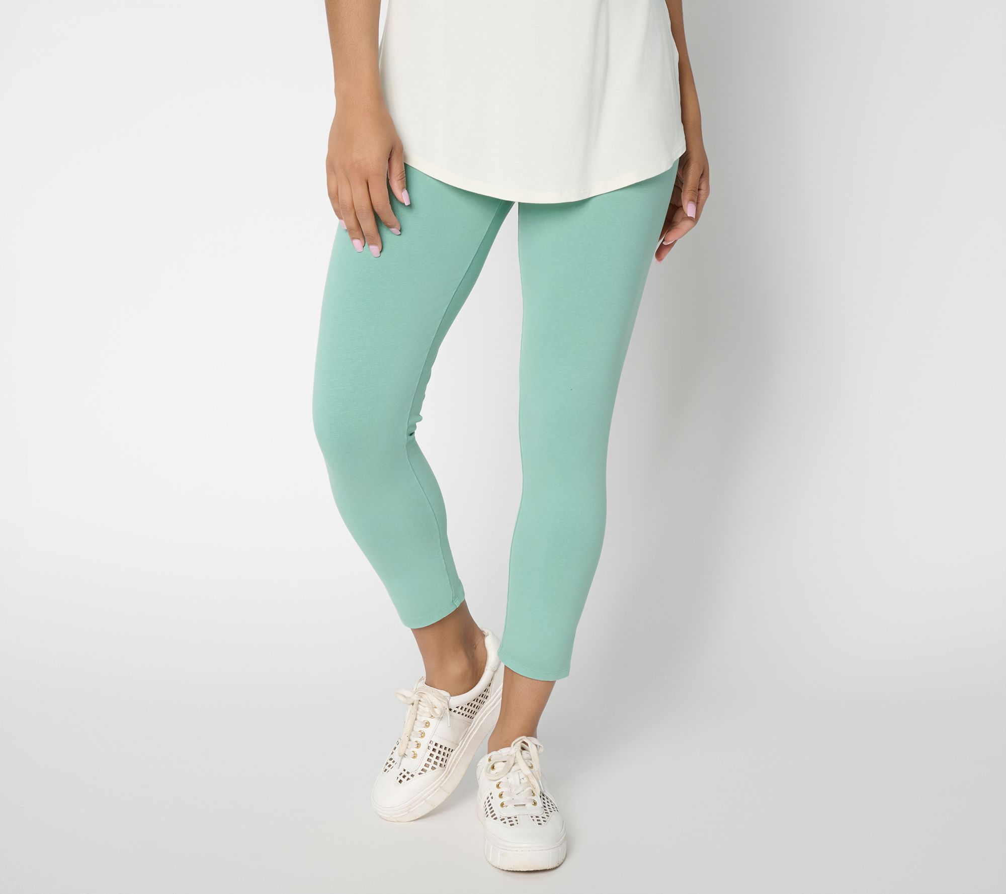 LOGO Layers by Lori Goldstein Regular Washed Cropped Leggings