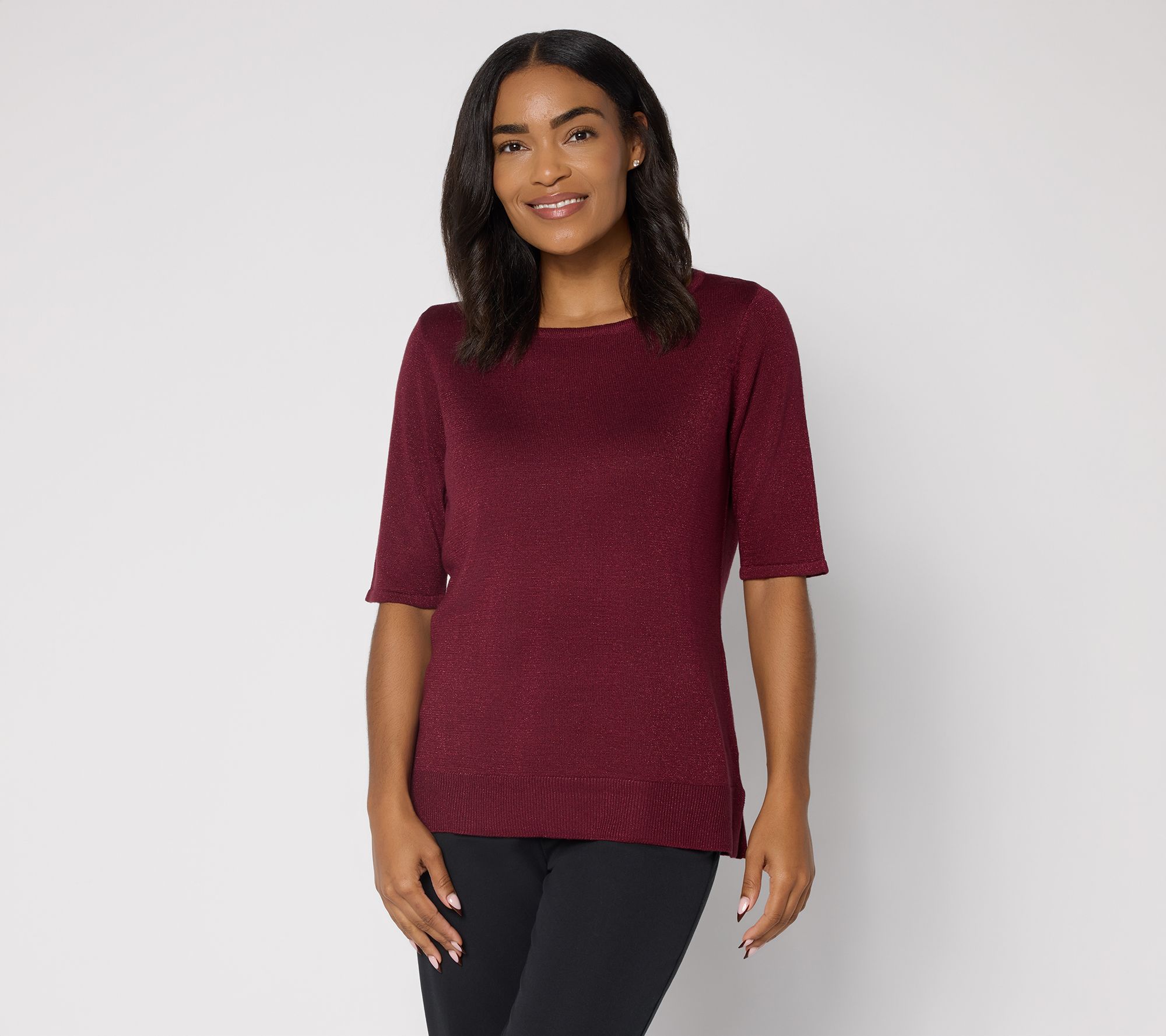 "As Is" Jingle Belles by Kim Gravel Glam Lurex Layering Sweater