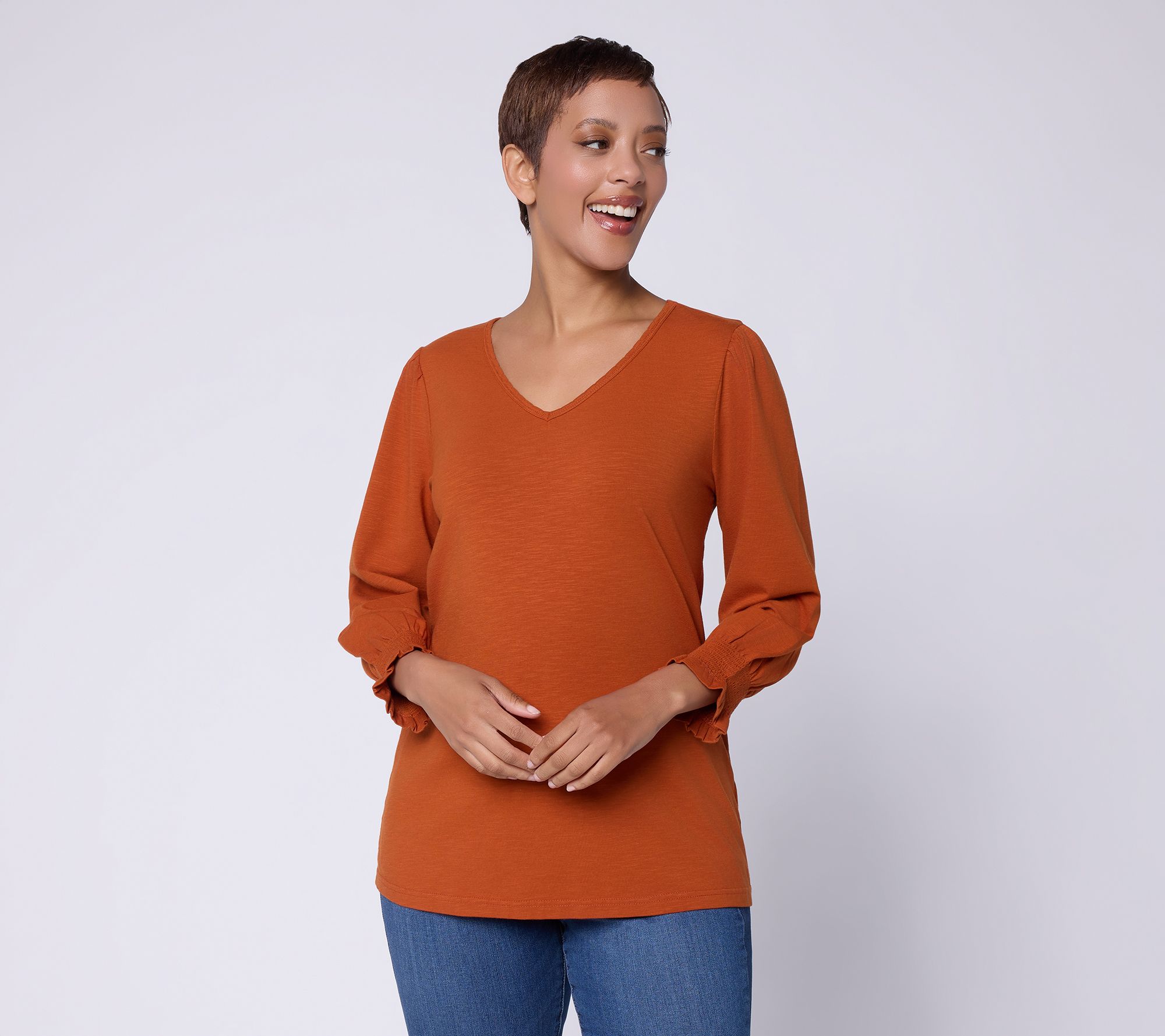 Ree by The Pioneer Woman Essentials Petite V Neck Tunic