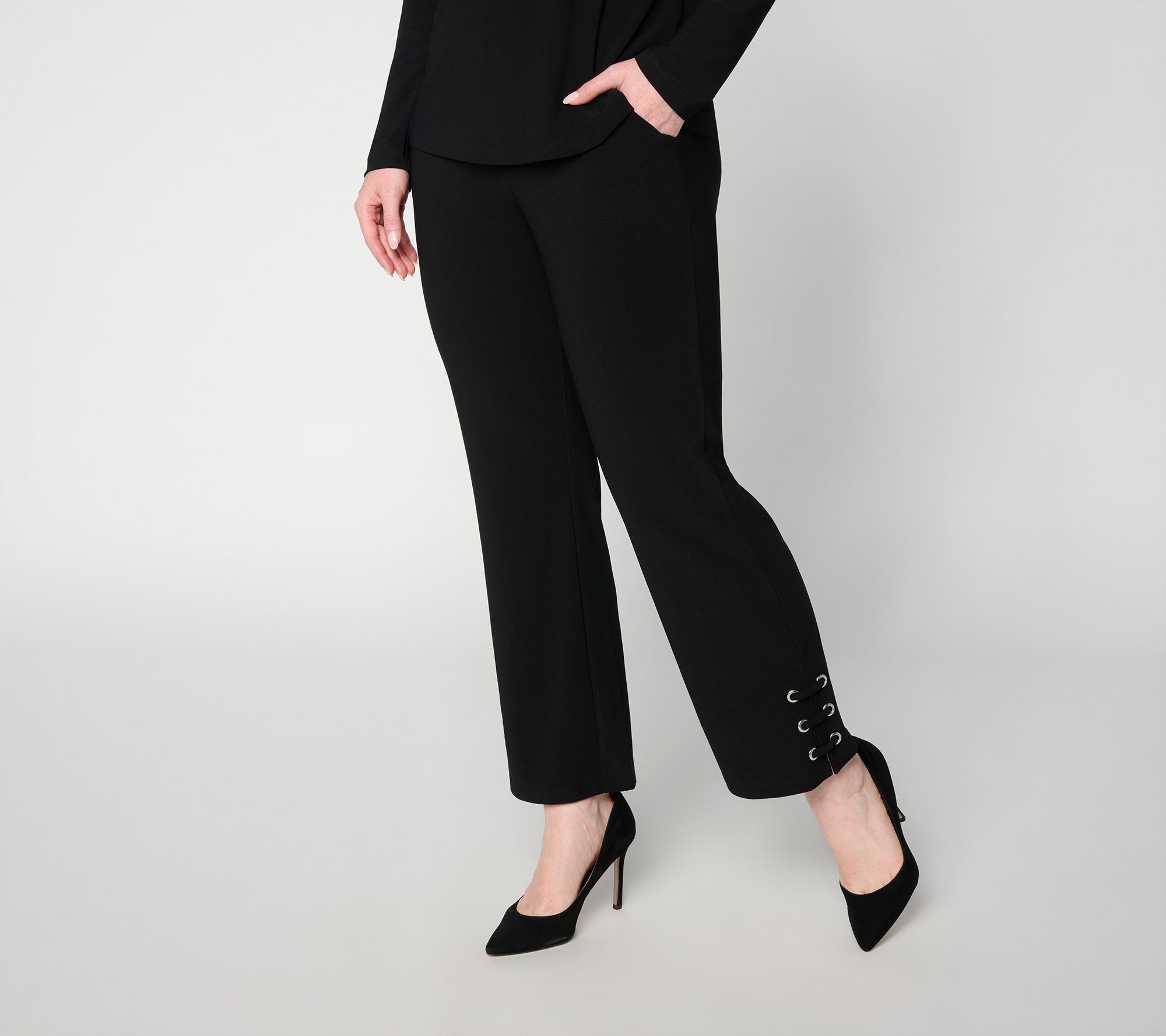 Women with Control Regular Straight Leg Moss Crepe Ankle Icon Pant