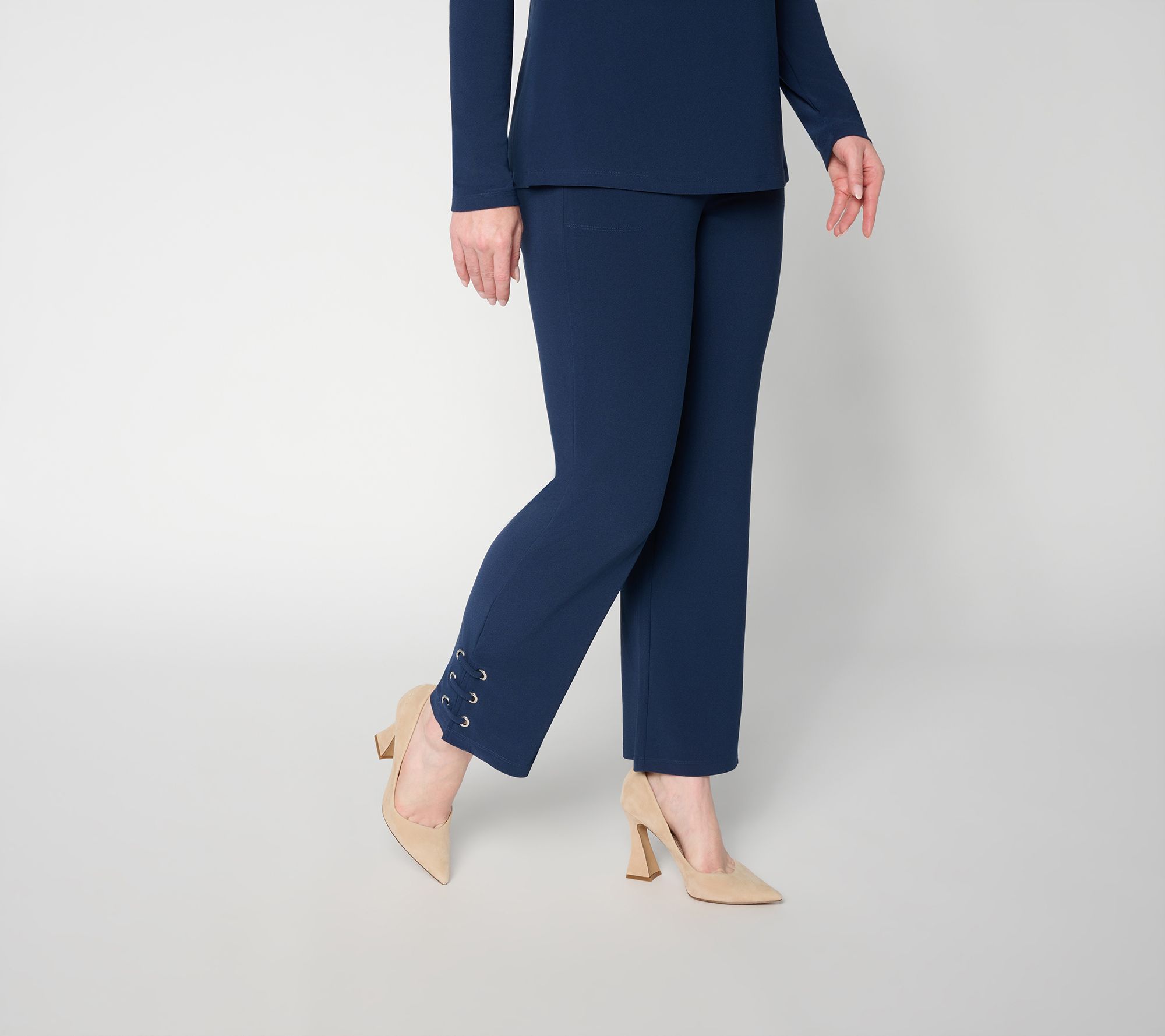 Women with Control Regular Straight Leg Moss Crepe Ankle Icon Pant