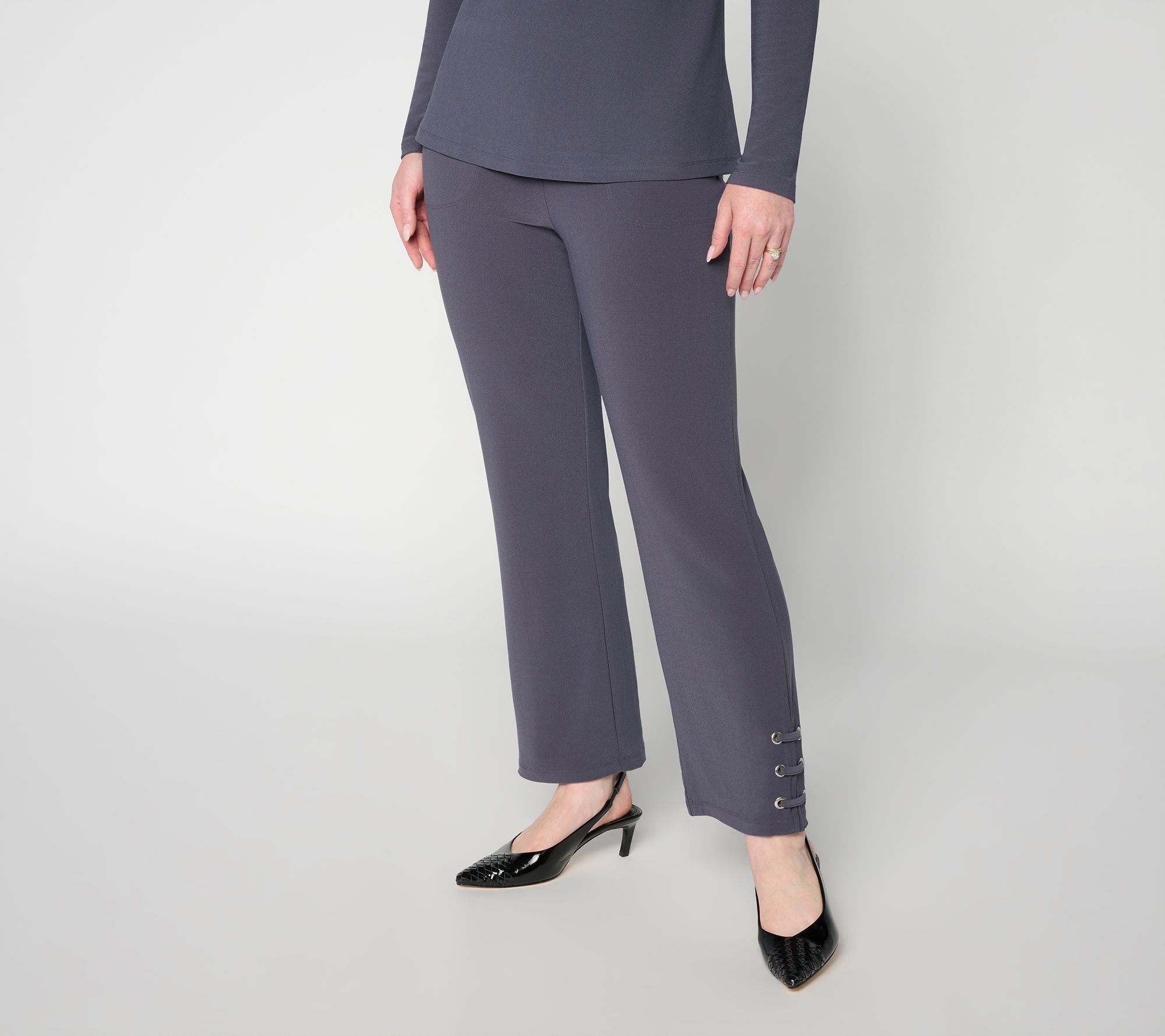 Women with Control Regular Straight Leg Moss Crepe Ankle Icon Pant