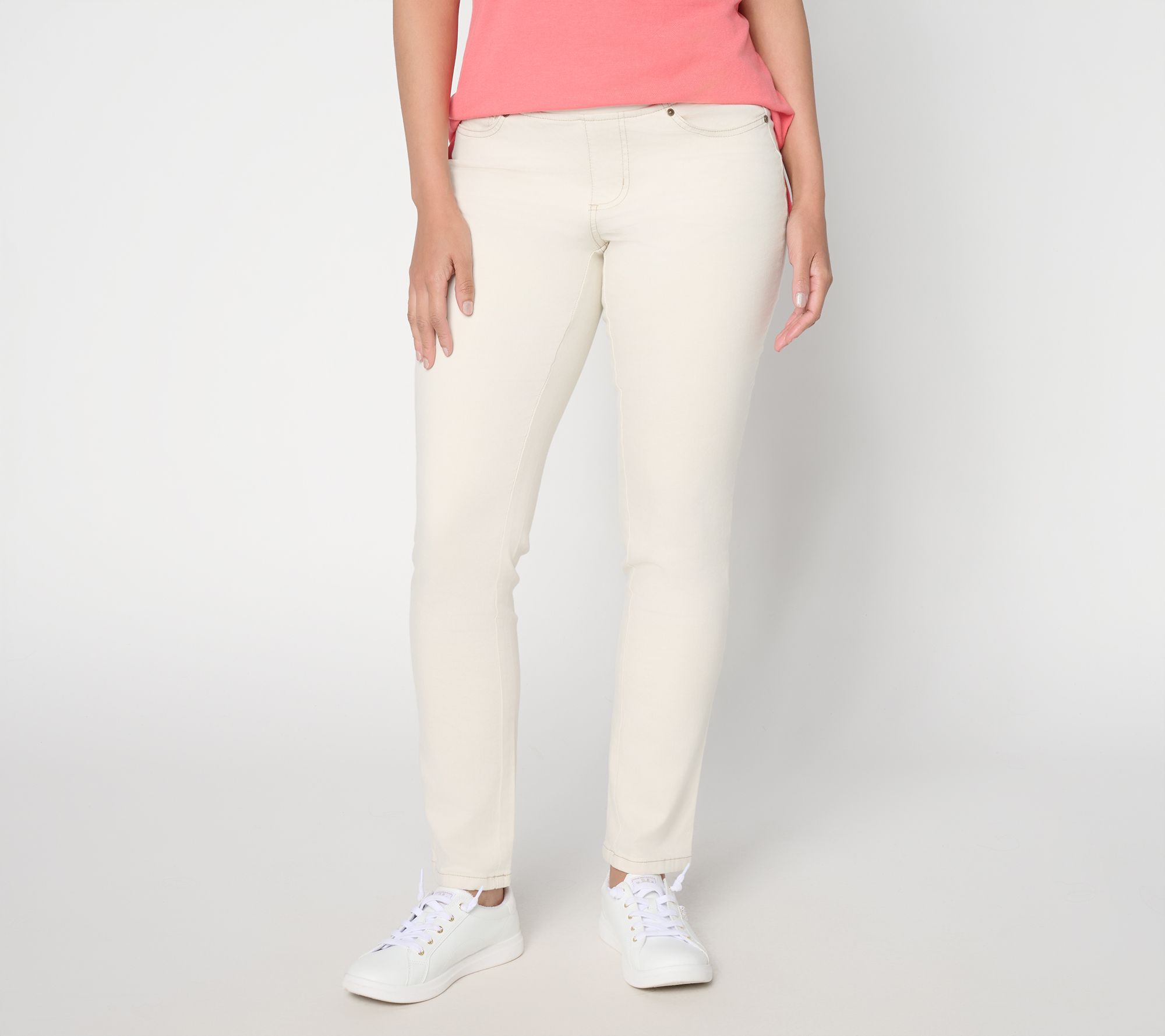 "As Is" Belle by Kim Gravel Petite TripleLuxe Slim Straight Jean