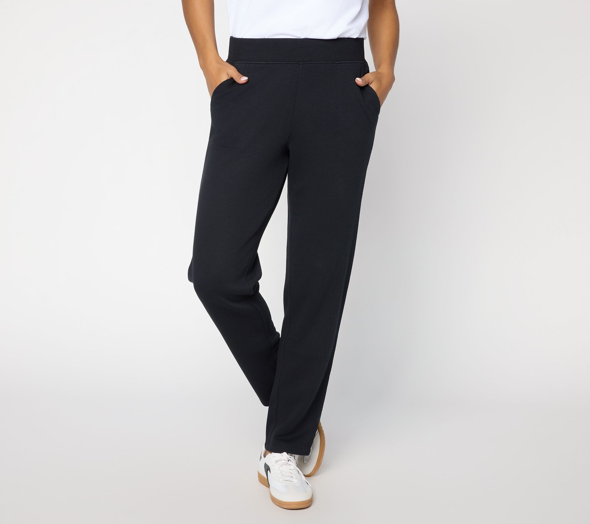 "As Is" Susan Graver Regular Cloudsoft Fleece Pull On Pants