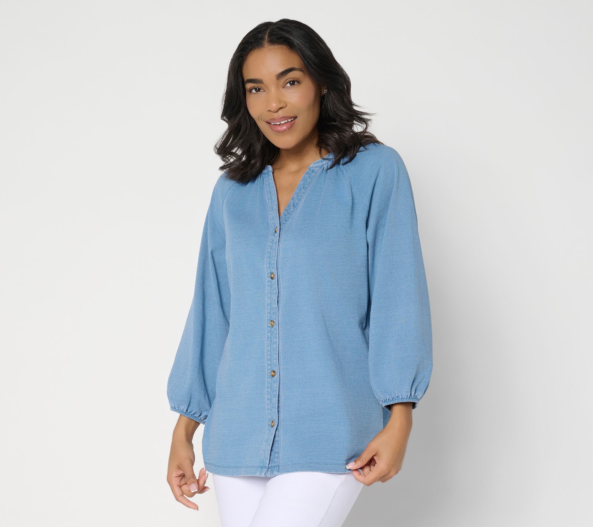 "As Is" Ree by the Pioneer Woman Stretch Slub Jersey Peasant Tunic